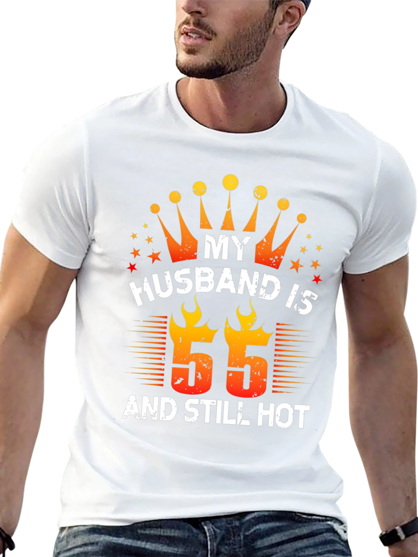 Black Husband Birthday "55" T-Shirt view 13