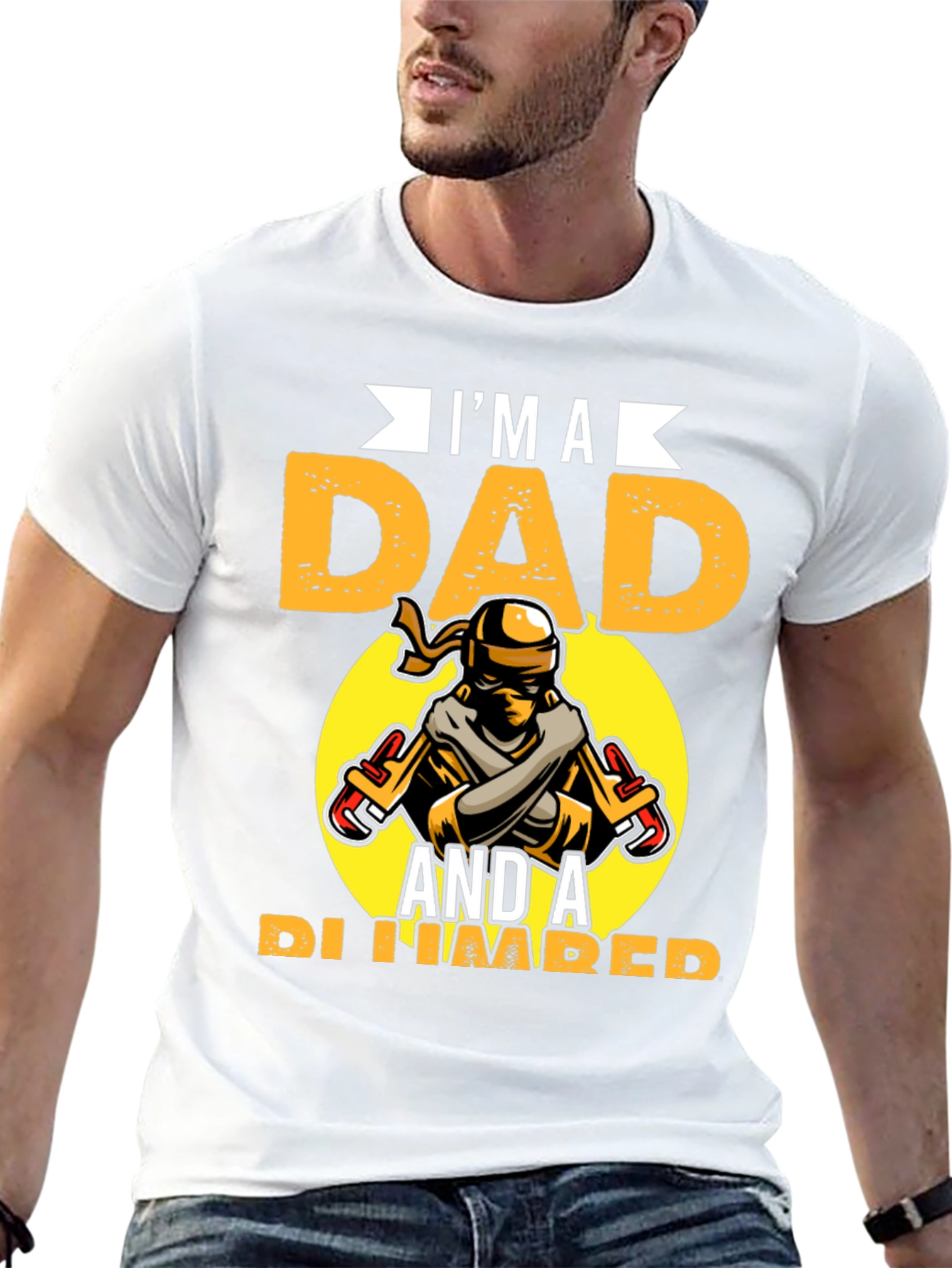 Black I'm A Dad And A Plumber Graphic Tee view 13