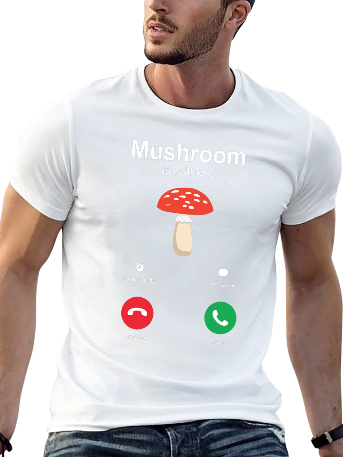 Black Mushroom is Calling T-Shirt - Humorous Nature Lover Tee view 13