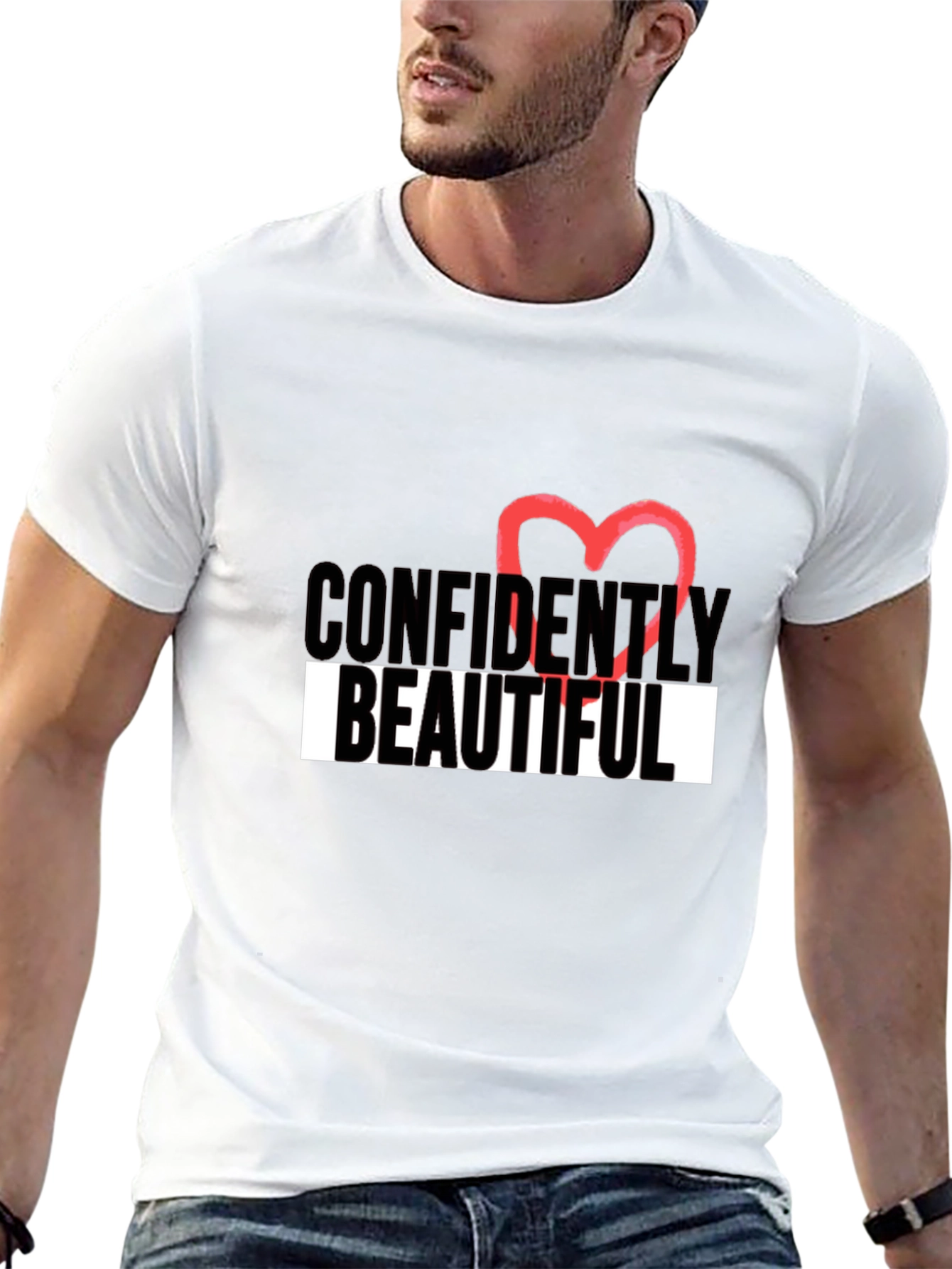 Black Confidently Beautiful Graphic T-Shirt view 13