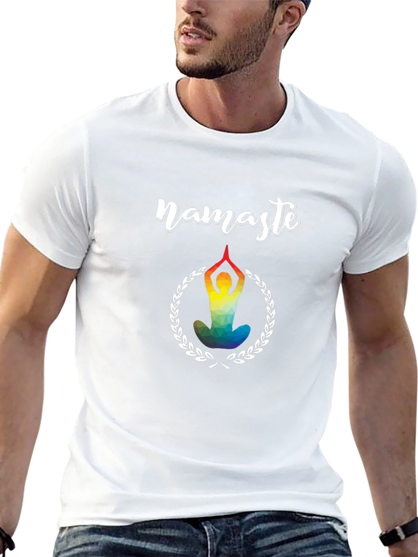 Black Namaste Yoga T-Shirt - Stylish Meditative Design view 13