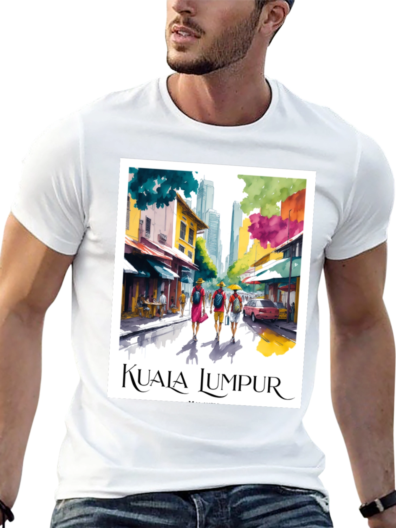 Black Kuala Lumpur Travel T-Shirt view 13