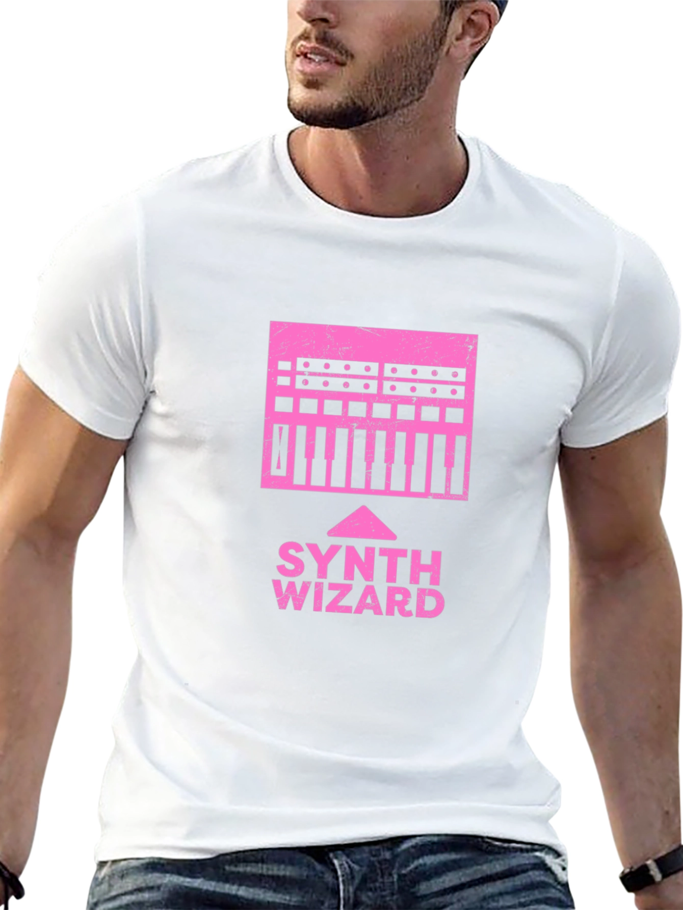 Black Synth Wizard Graphic T-Shirt - Black view 13