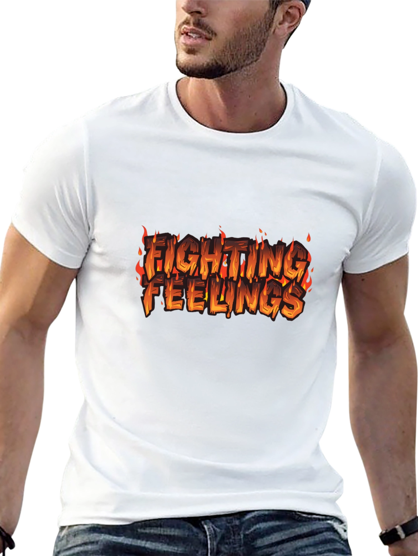 Black Fighting Feelings Graphic Tee - Black view 13