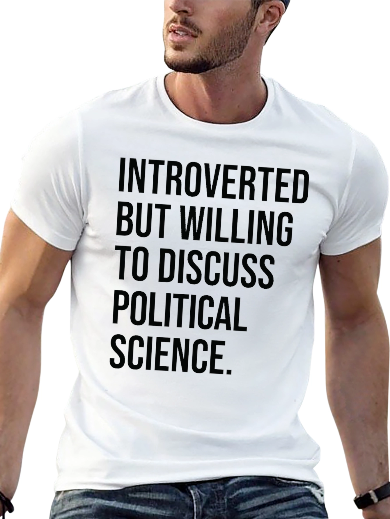 Black Introverted Political Science T-Shirt view 13