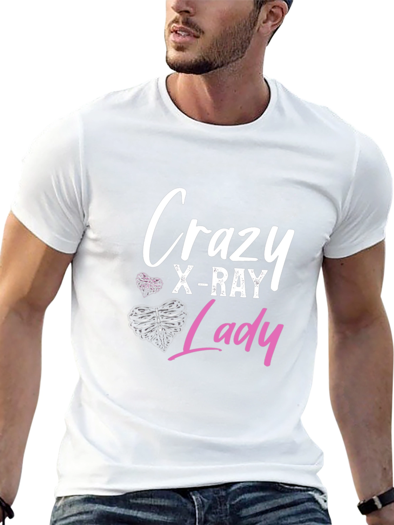 Black Crazy X-Ray Lady Graphic Tee - Radiology Gift view 13