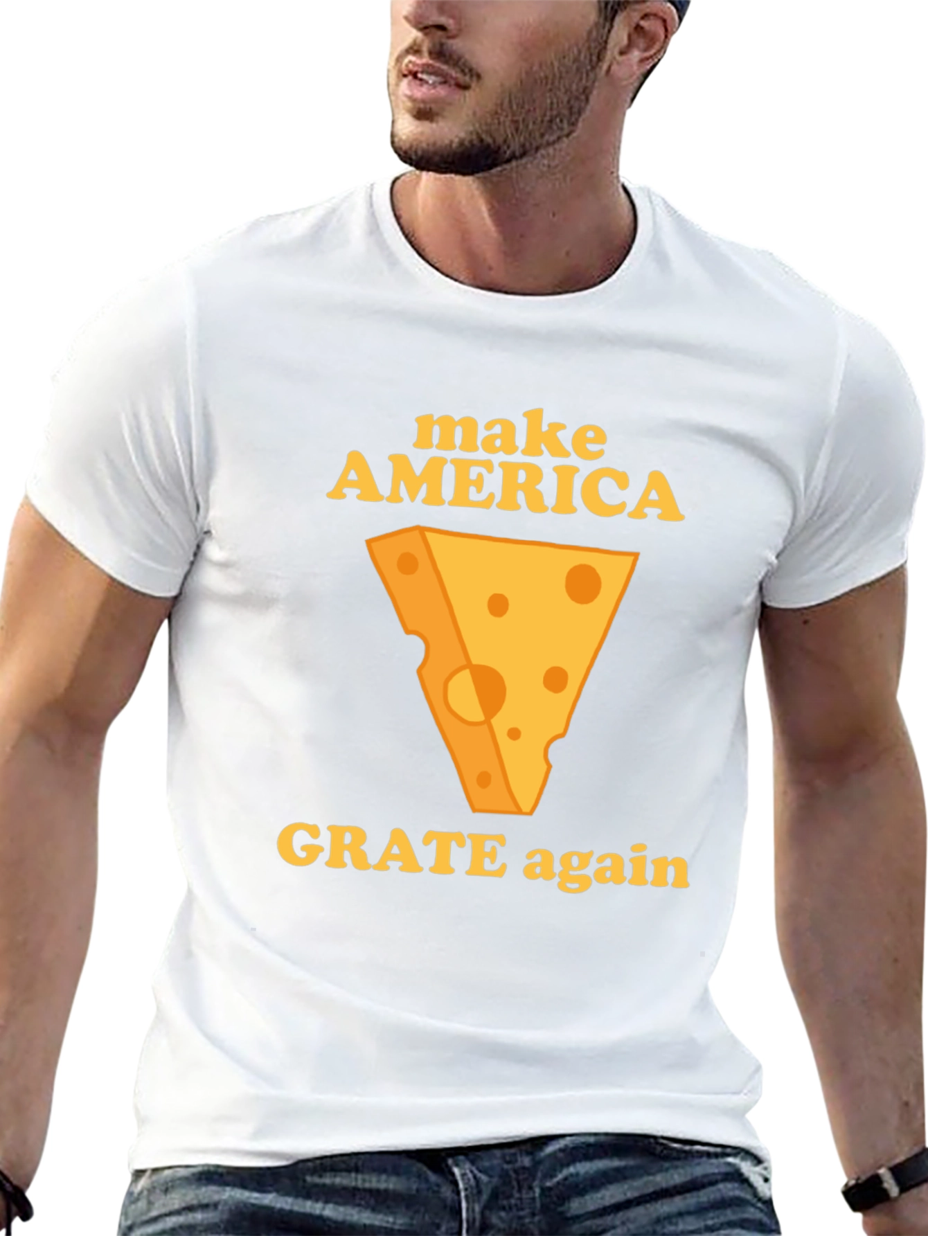 Black Make America Grate Again T-Shirt - Cheese Humor Tee view 13