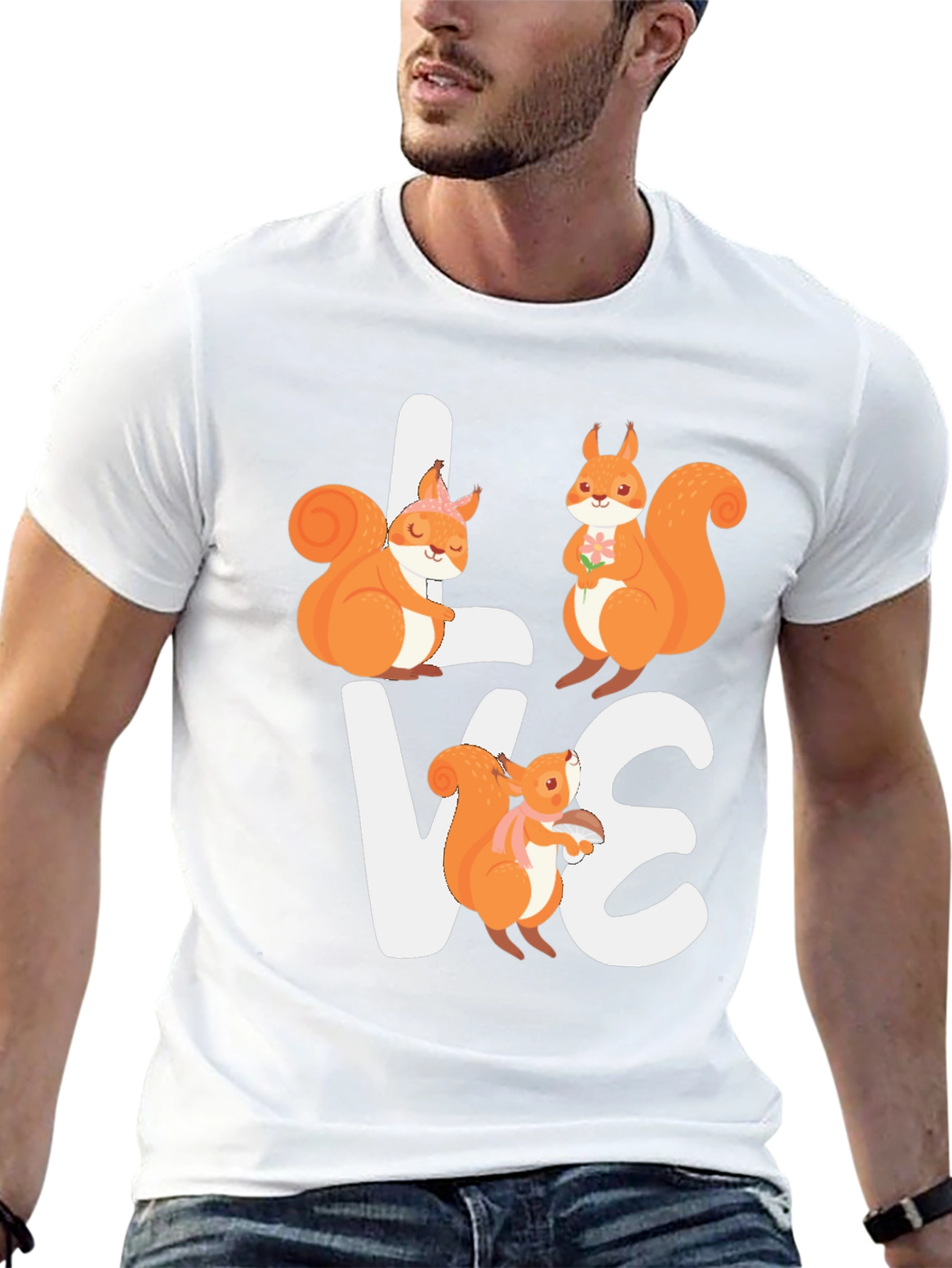 Black Squirrel Love Graphic T-Shirt - Adorable Animal Tee view 13