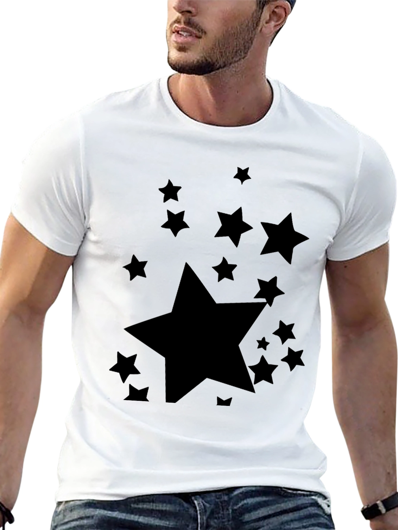 Black Starry Night Black T-Shirt view 13