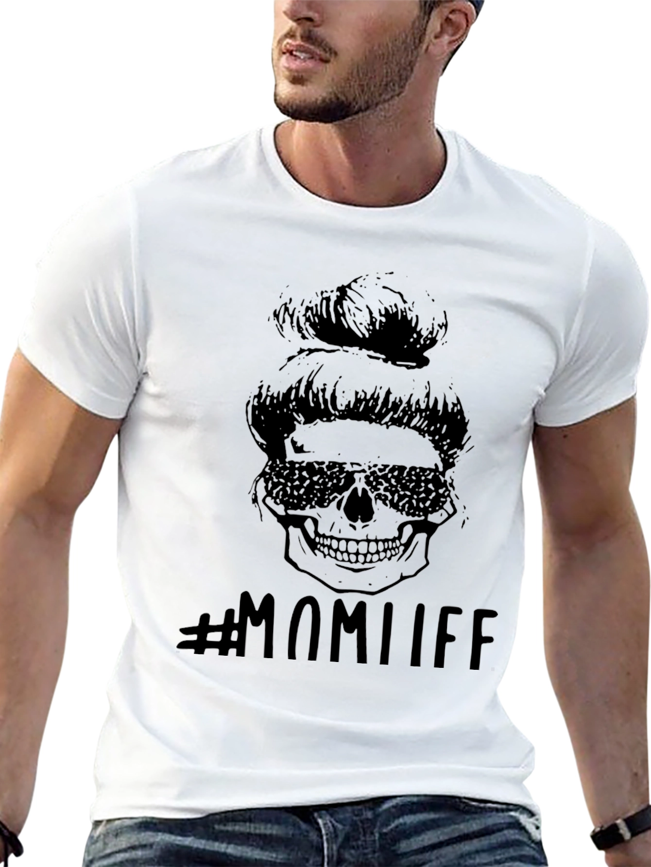 Black Mom Life Skull T-Shirt view 13