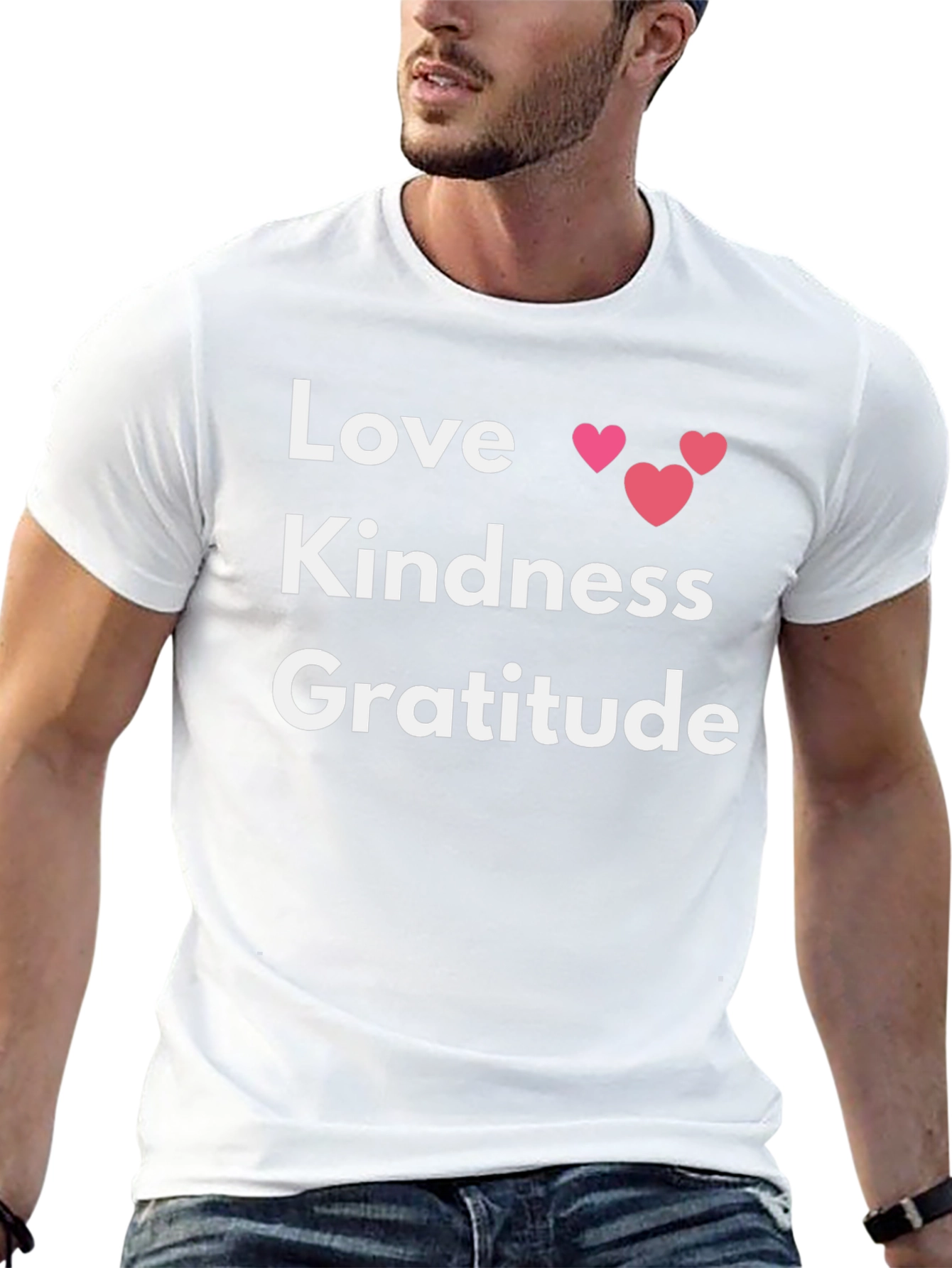 Black Love Kindness Gratitude Graphic Tee - Black view 13