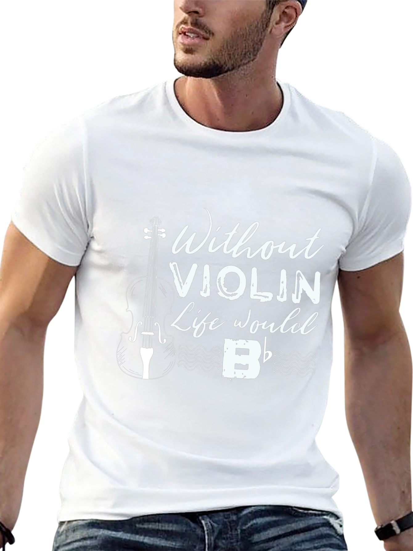 Black Without Violin Life Would B Flat T-Shirt view 13