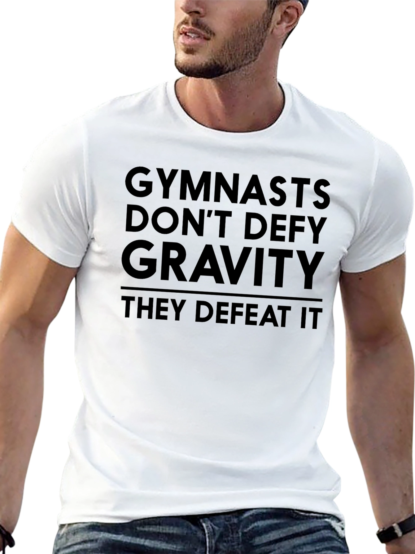 Black Gymnasts Defeat Gravity Black Graphic T-Shirt view 13