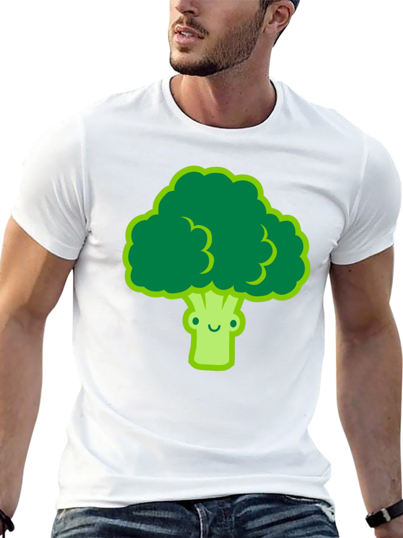 Cute Broccoli Graphic Tee - Black T-Shirt - 13