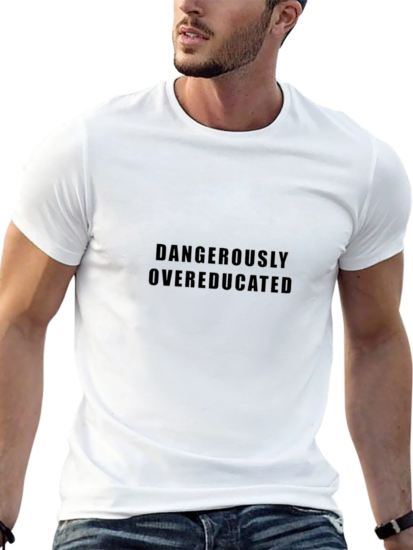 Black Dangerously Overeducated Black T-Shirt view 13