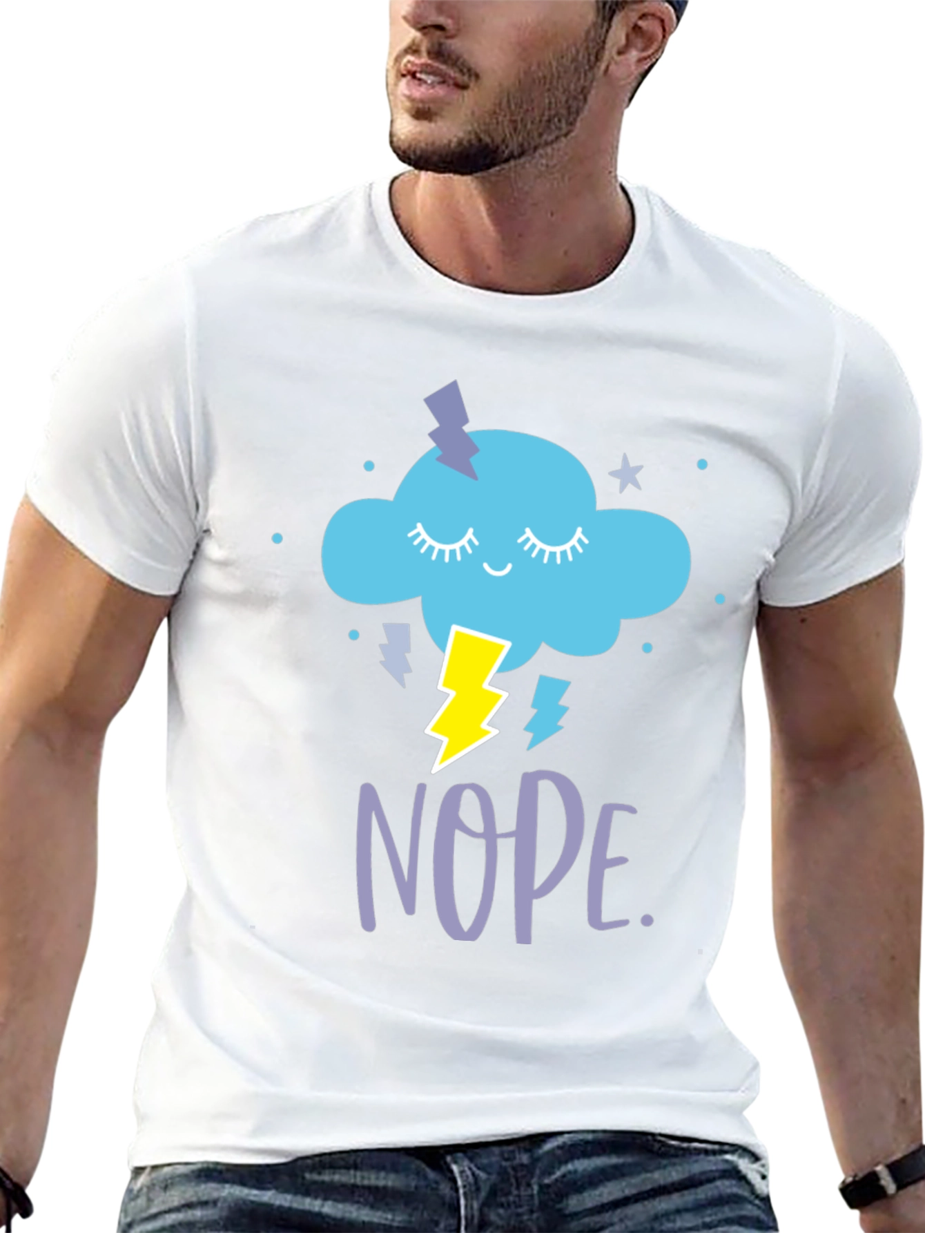 Black Nope Cloud T-Shirt - Funny Graphic Tee view 13