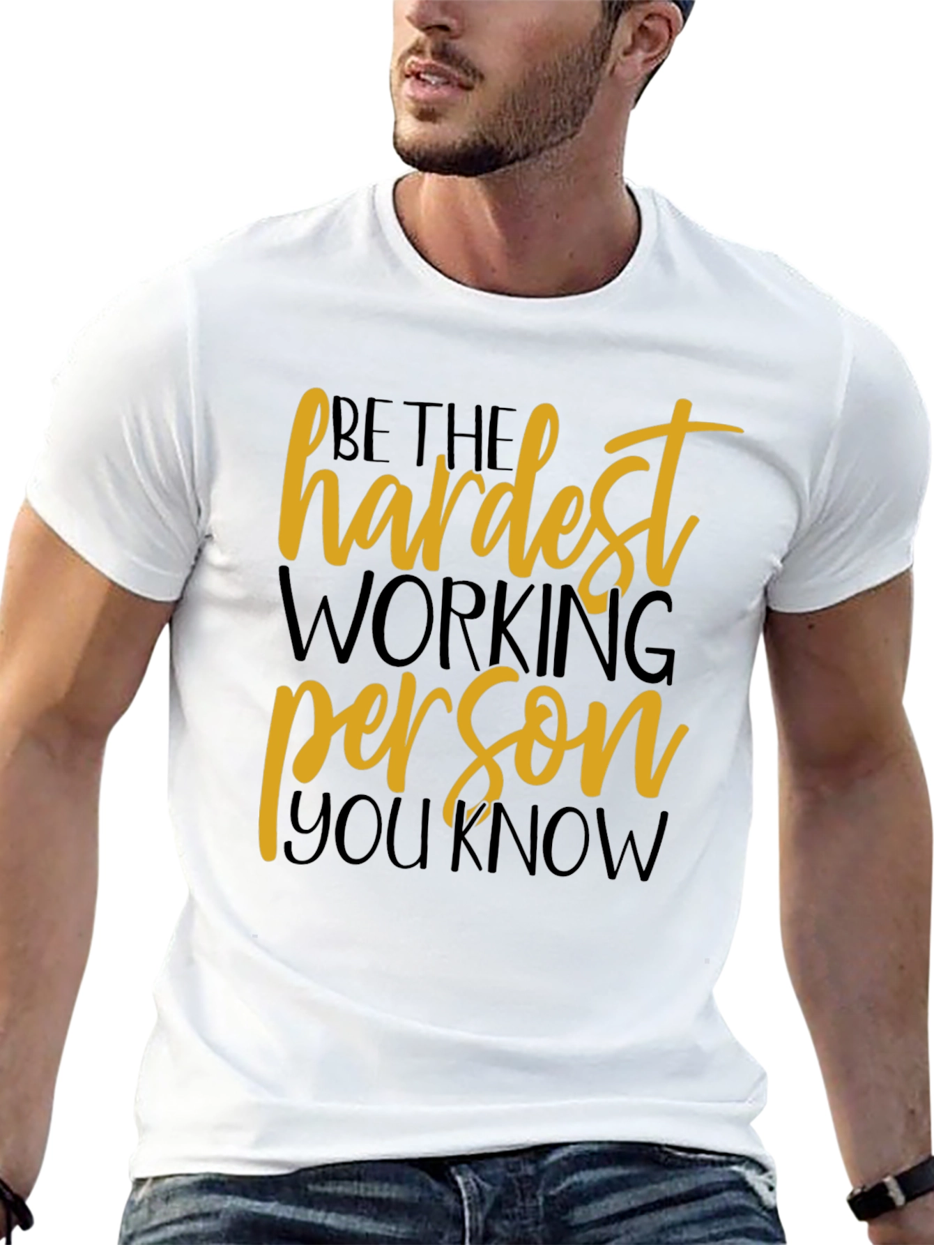 Black Motivational Hardest Working Person T-Shirt view 13