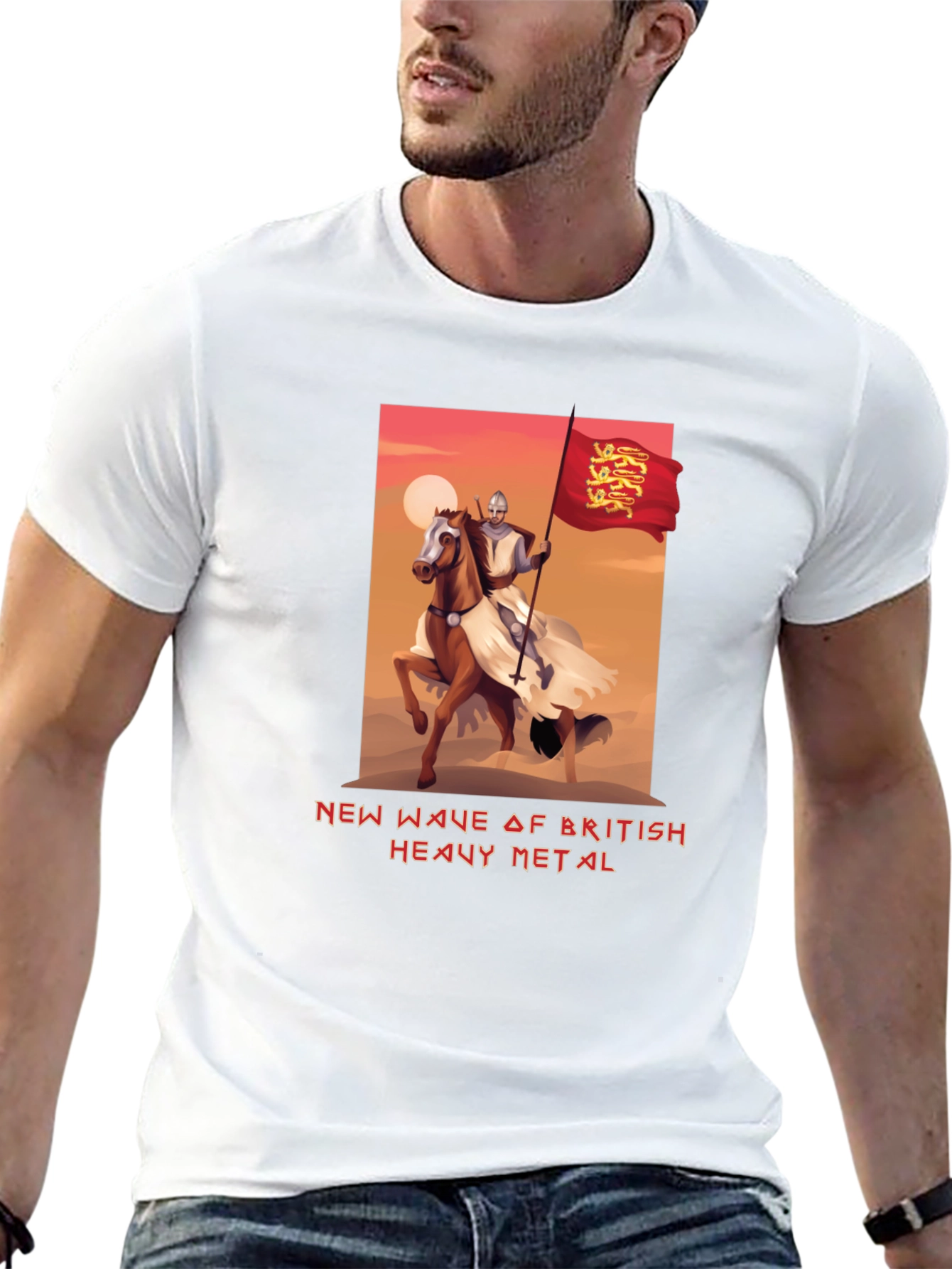 Black NWOBHM Knight T-Shirt view 13