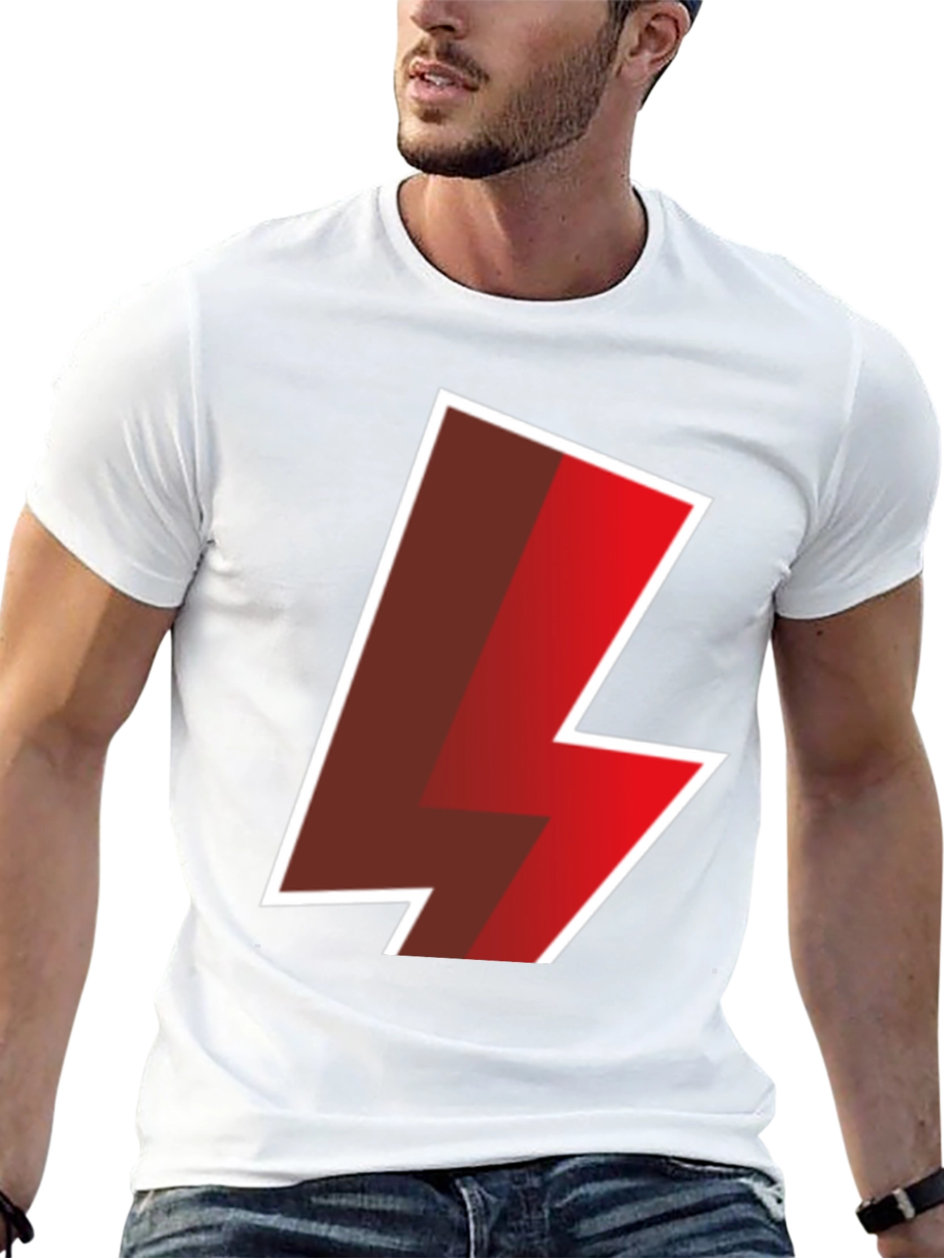 Black Bold Lightning Bolt Graphic Tee - Black view 13
