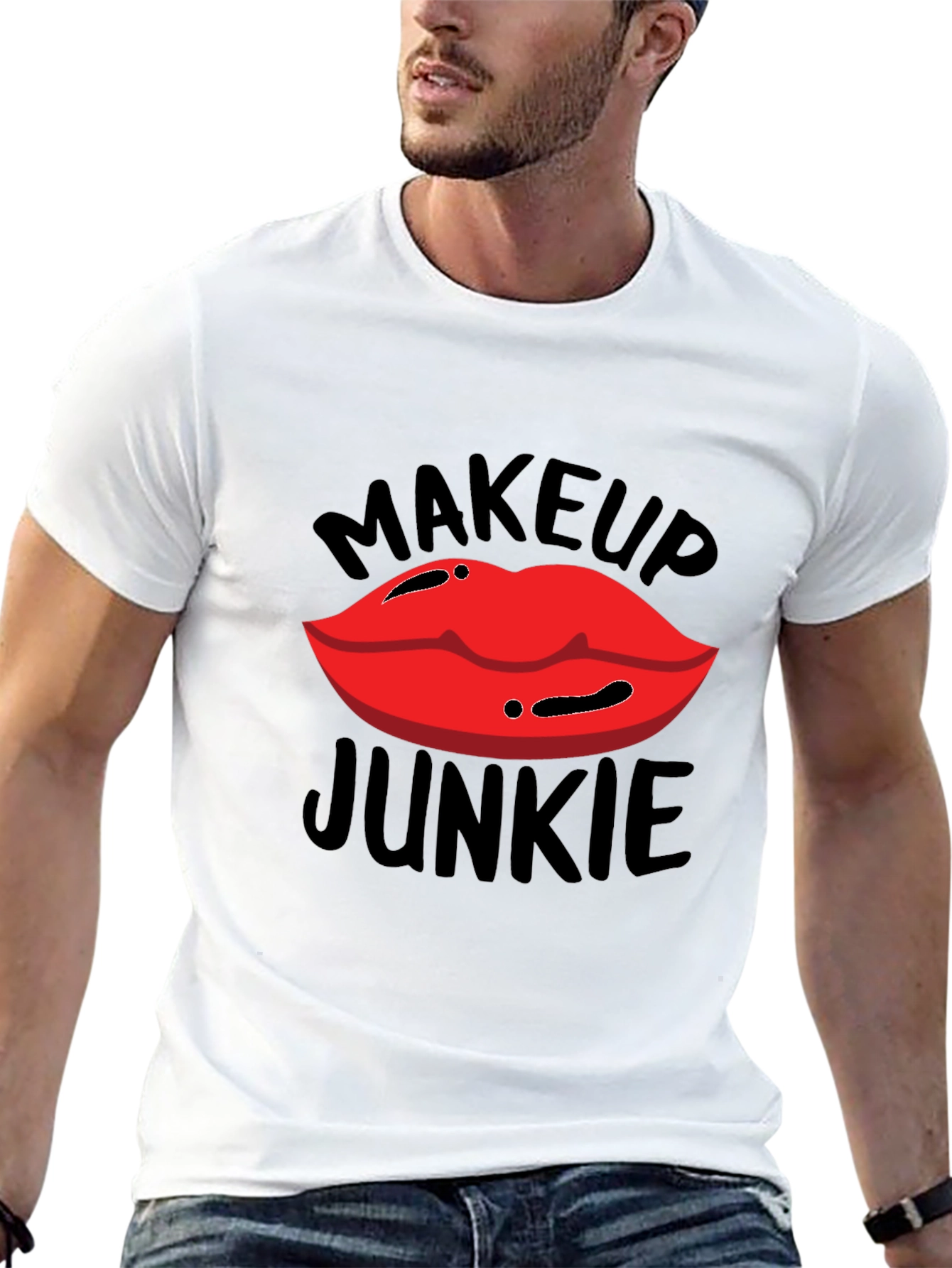 Black Makeup Junkie Graphic T-Shirt view 13