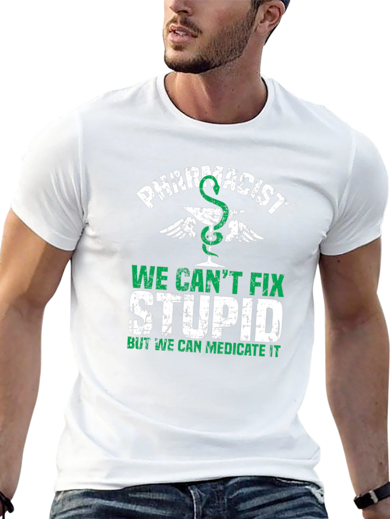 Black Pharmacist T-Shirt - We Can't Fix Stupid view 13