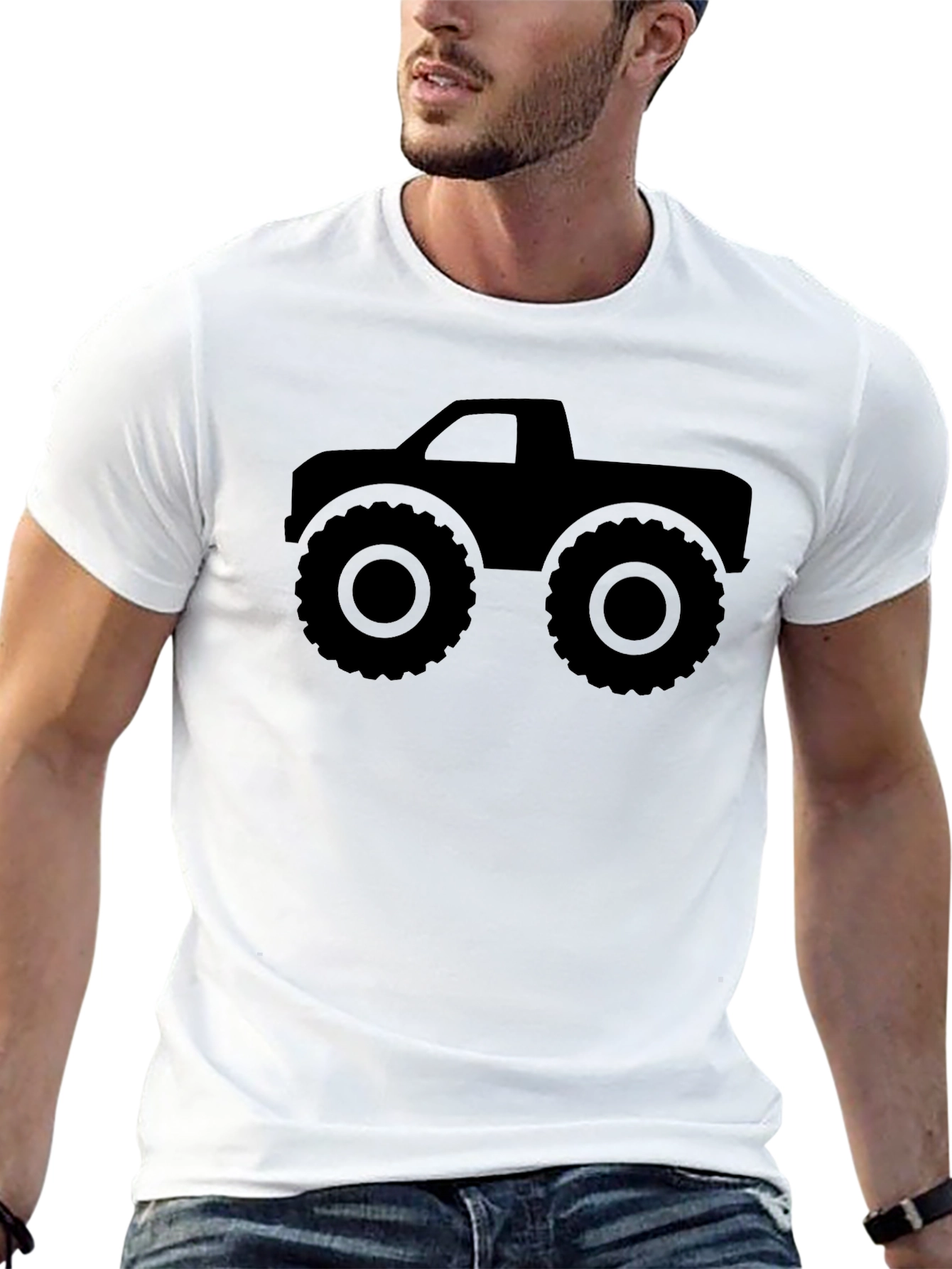 Black Monster Truck Graphic Black T-Shirt view 13