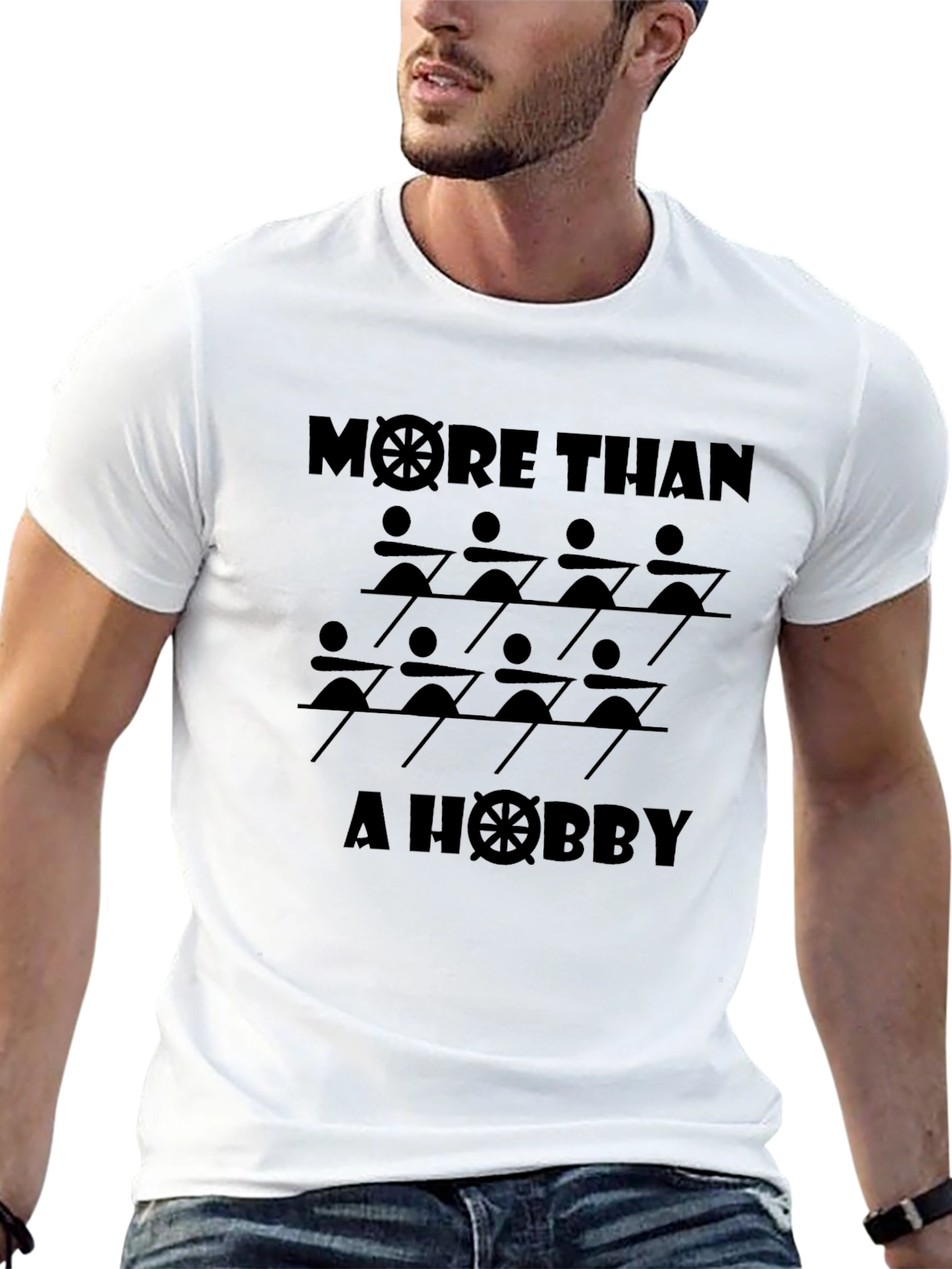 Black Rowing T-Shirt - More Than A Hobby Crew Tee view 13