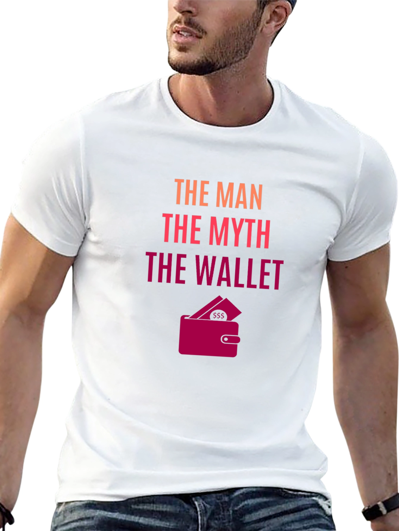 Black The Man, The Myth, The Wallet - Novelty T-Shirt view 13