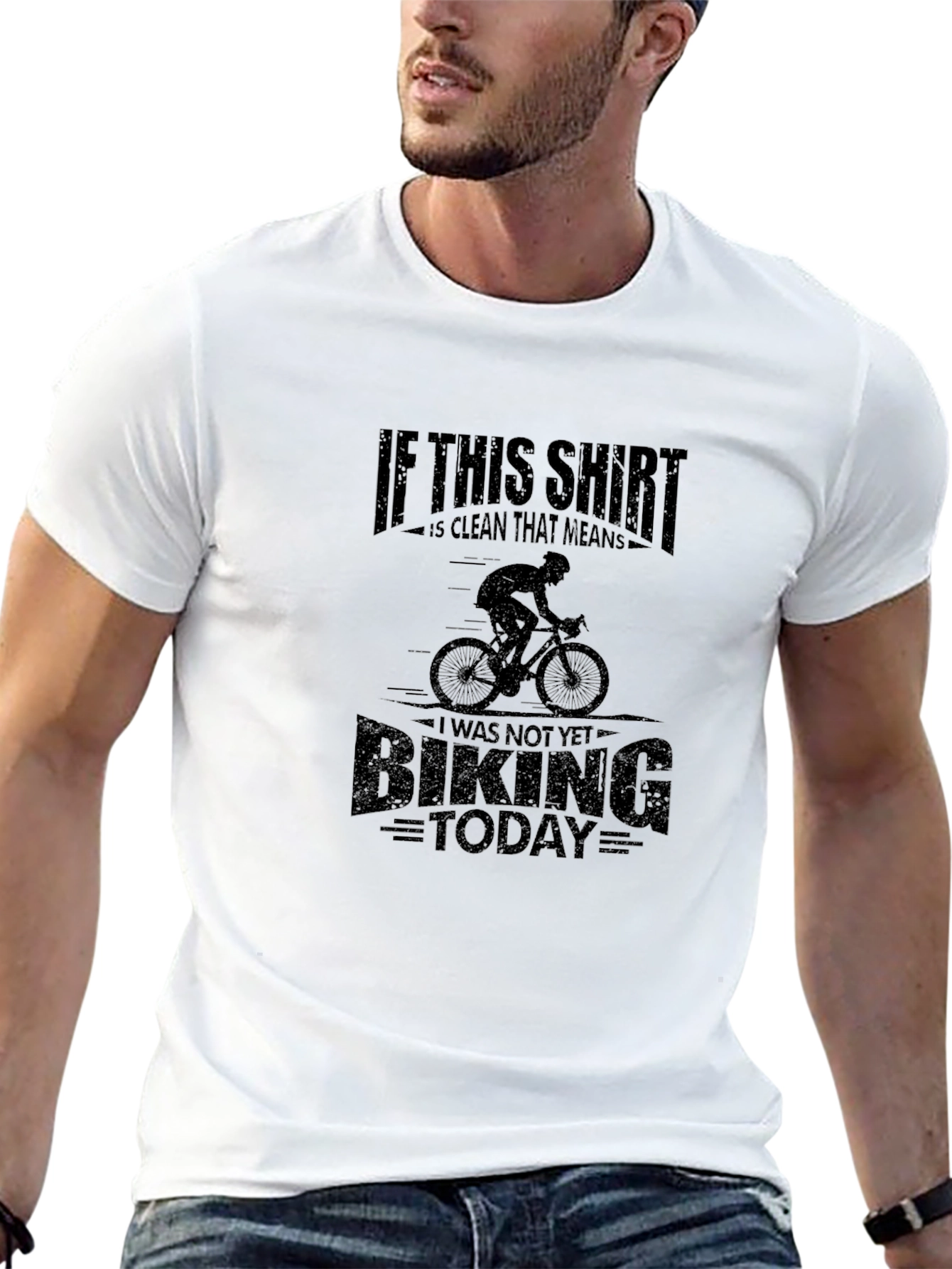 Black Funny Cycling T-Shirt: If This Shirt Is Clean view 13
