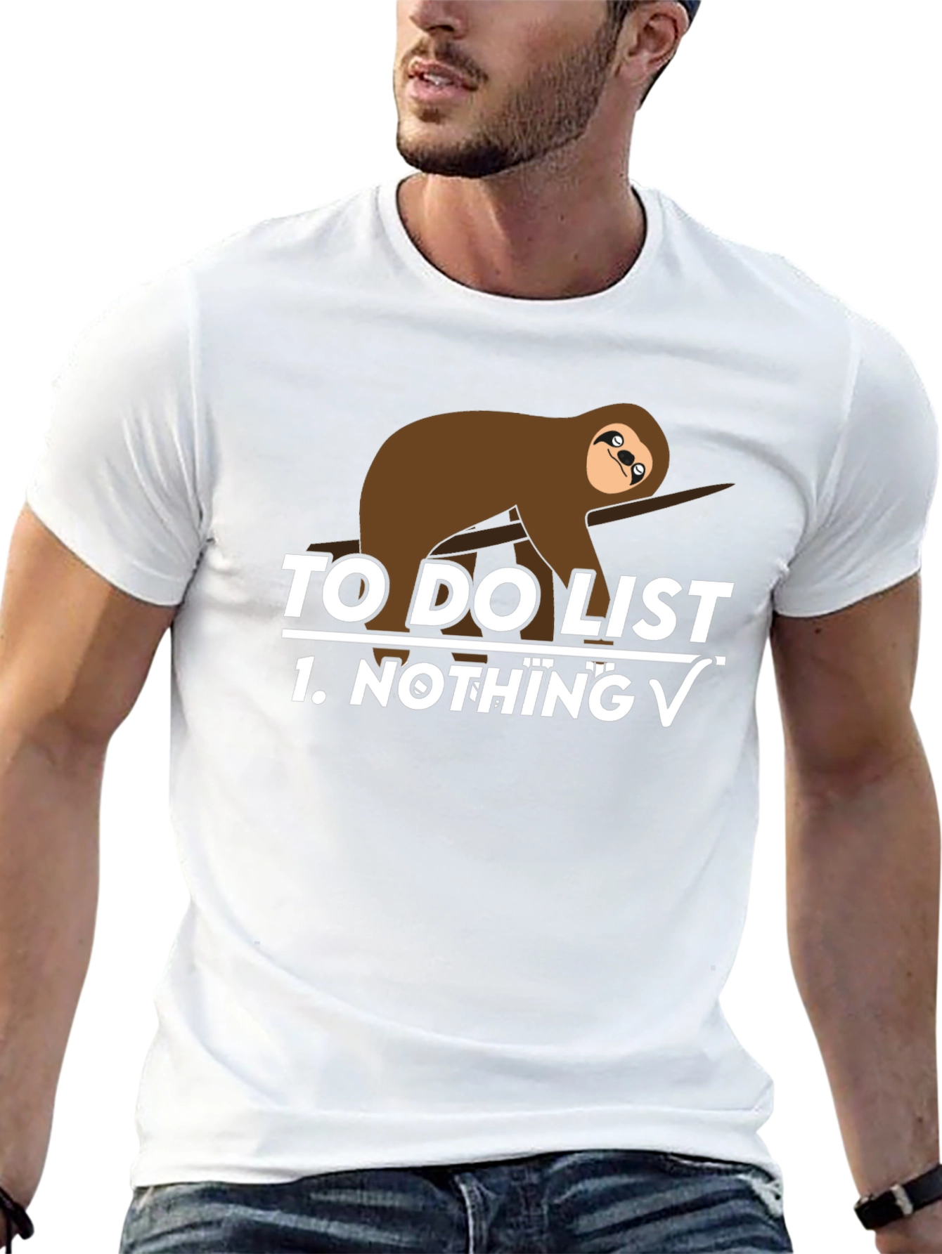 Black Sloth To-Do List Funny Graphic Tee view 13