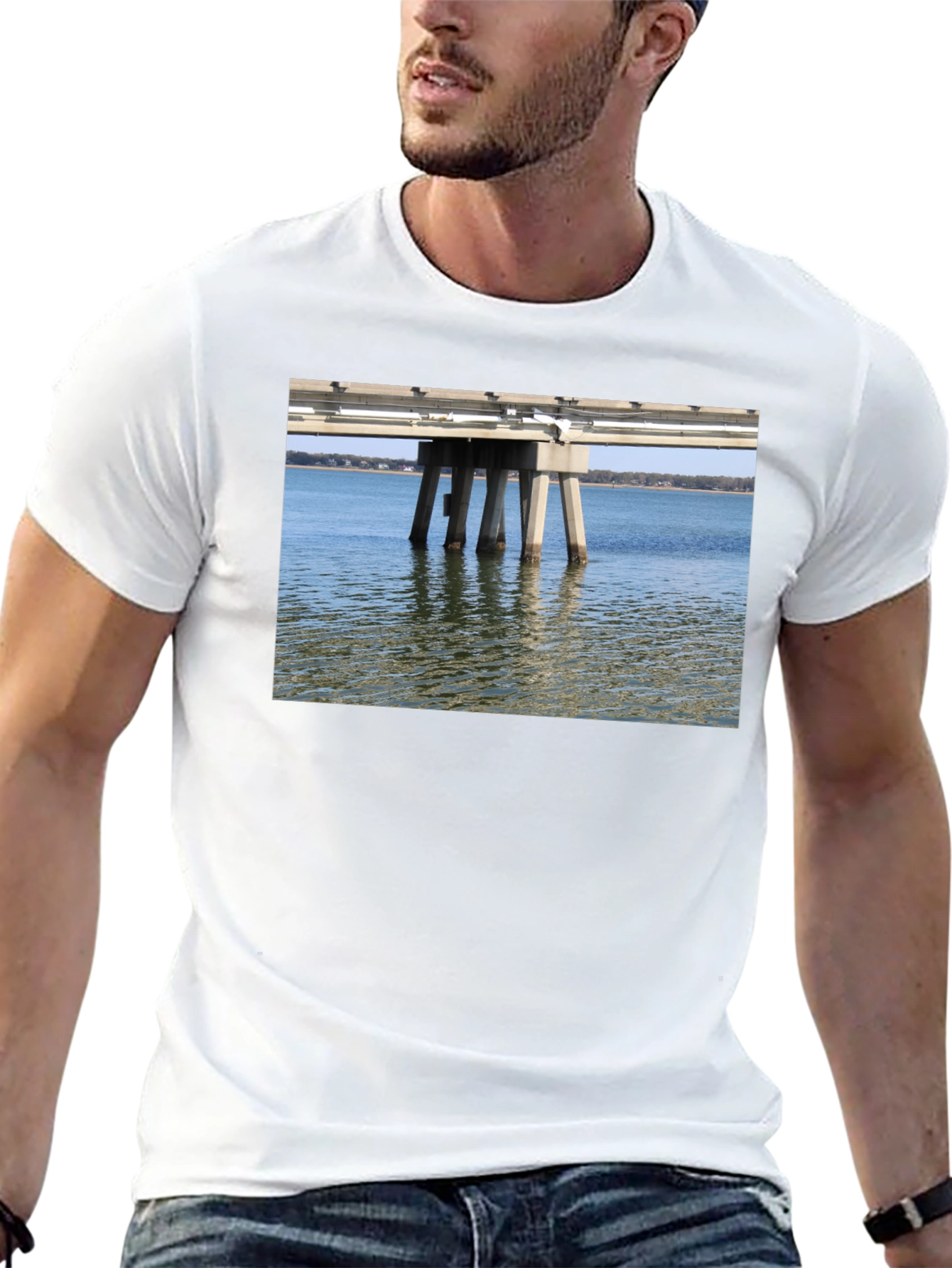 Black Pier View T-Shirt - Black, Casual Wear view 13