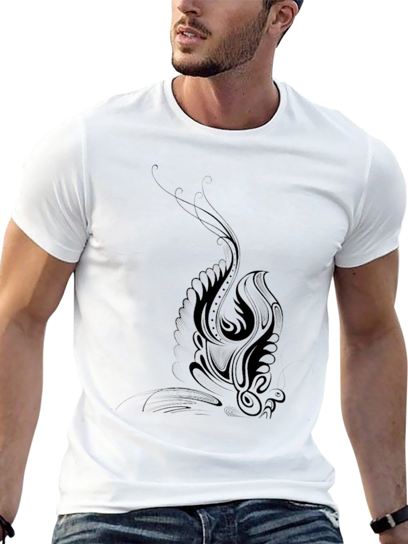 Black Phoenix Graphic Black T-Shirt for Men view 13