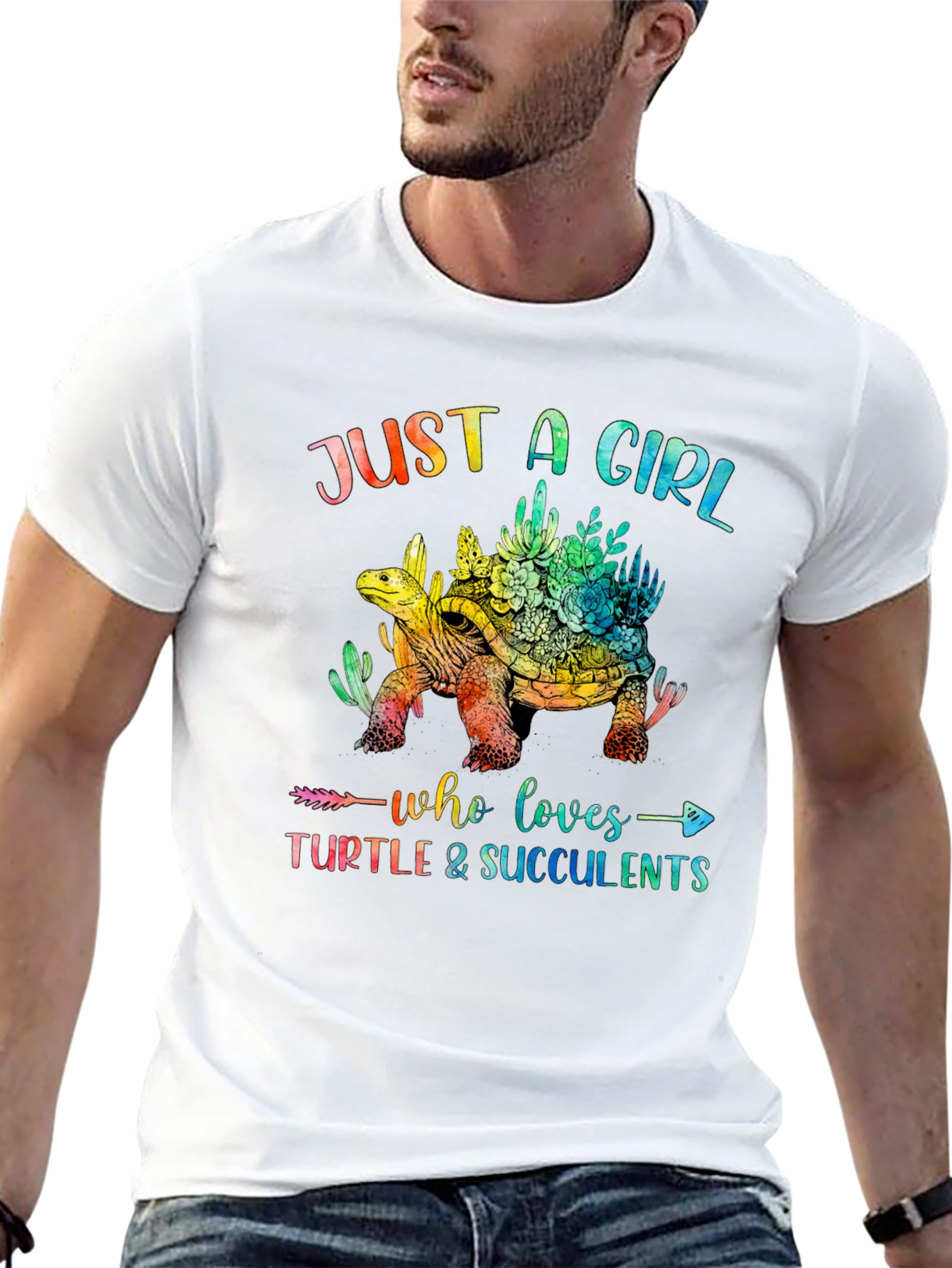 Black Girl's Turtle and Succulent Graphic Tee view 13