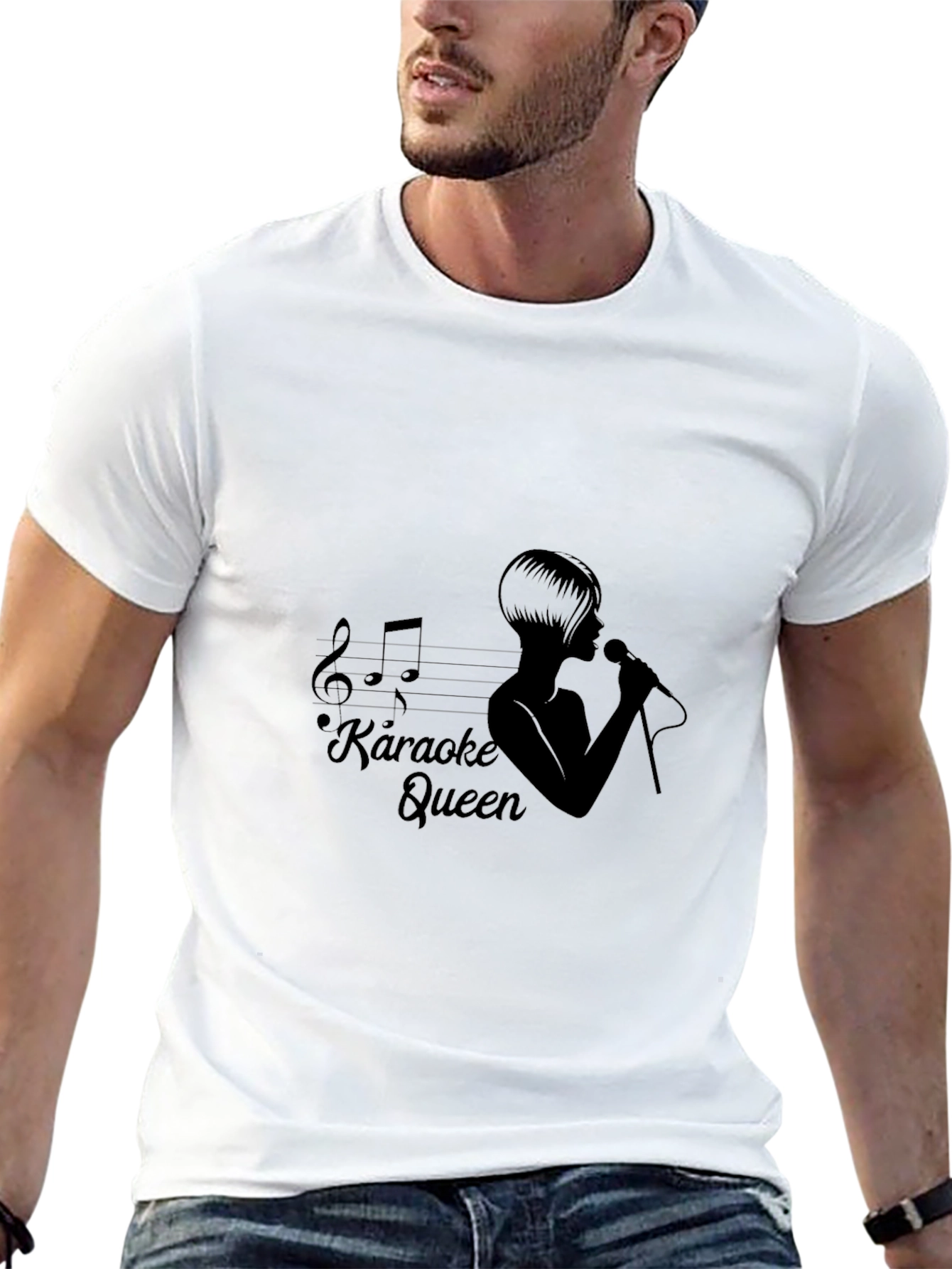 Black Karaoke Queen Black Graphic T-Shirt view 13