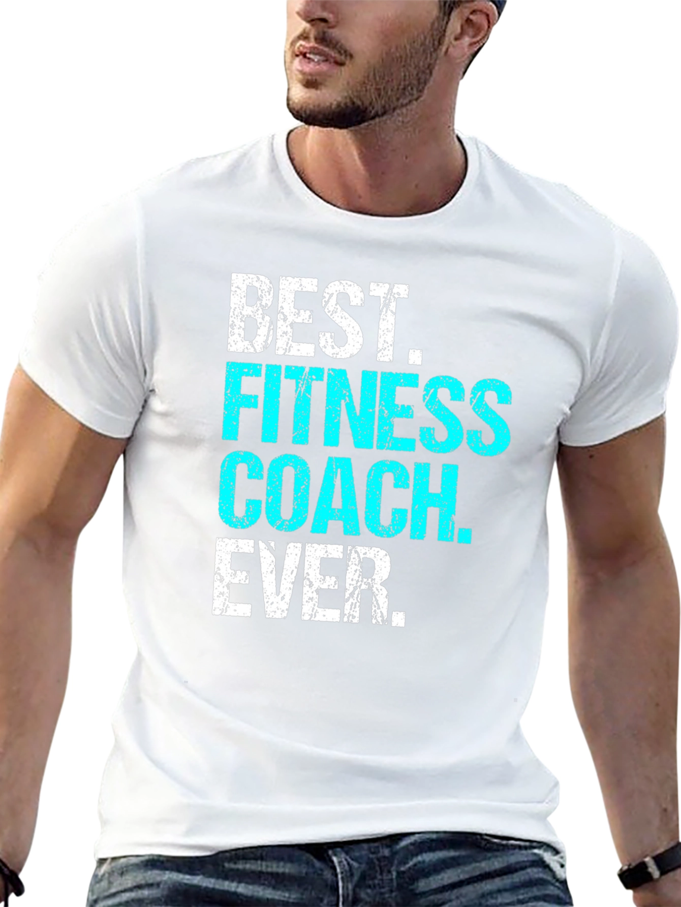 Black Best Fitness Coach Ever T-Shirt - Black view 13