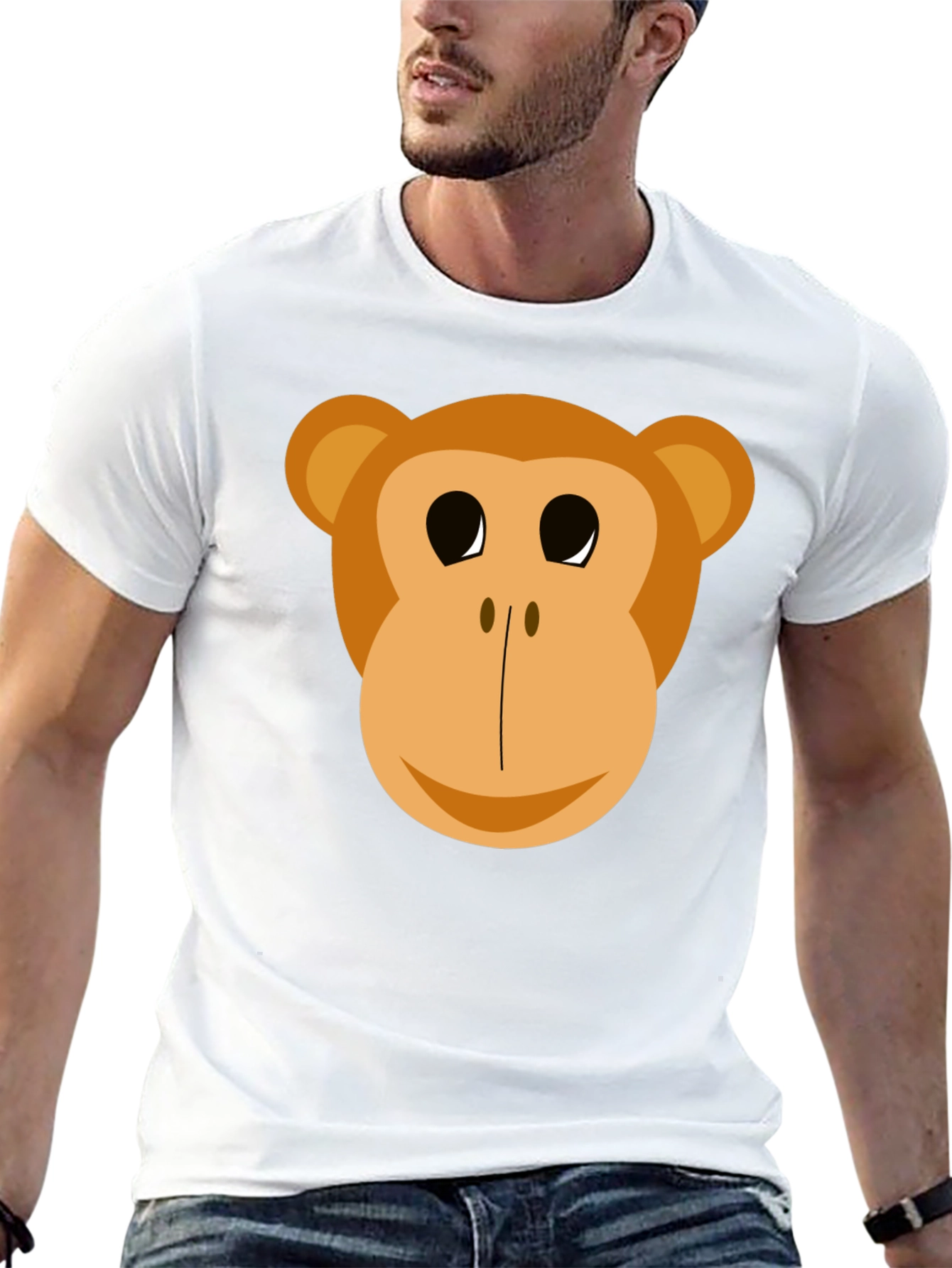 Black Funny Monkey Face Graphic T-Shirt view 13