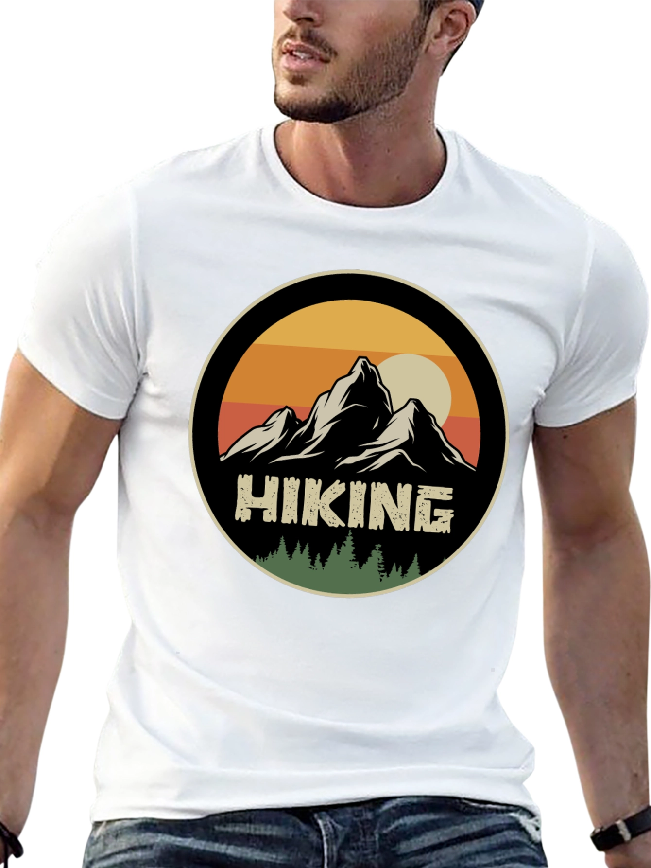 Black Hiking Adventure T-Shirt - Mountain Graphic Tee view 13