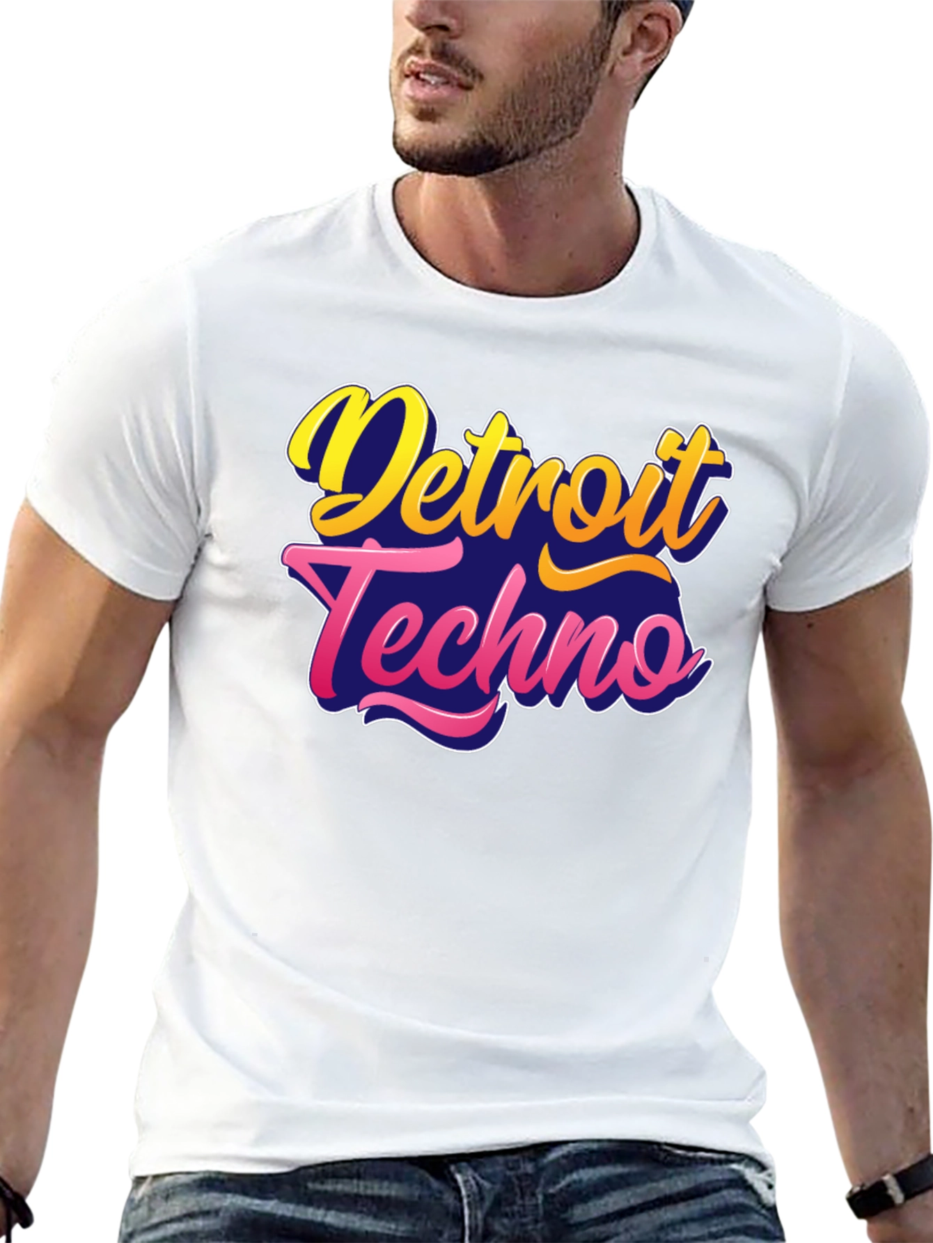 Black Detroit Techno Black T-Shirt view 13