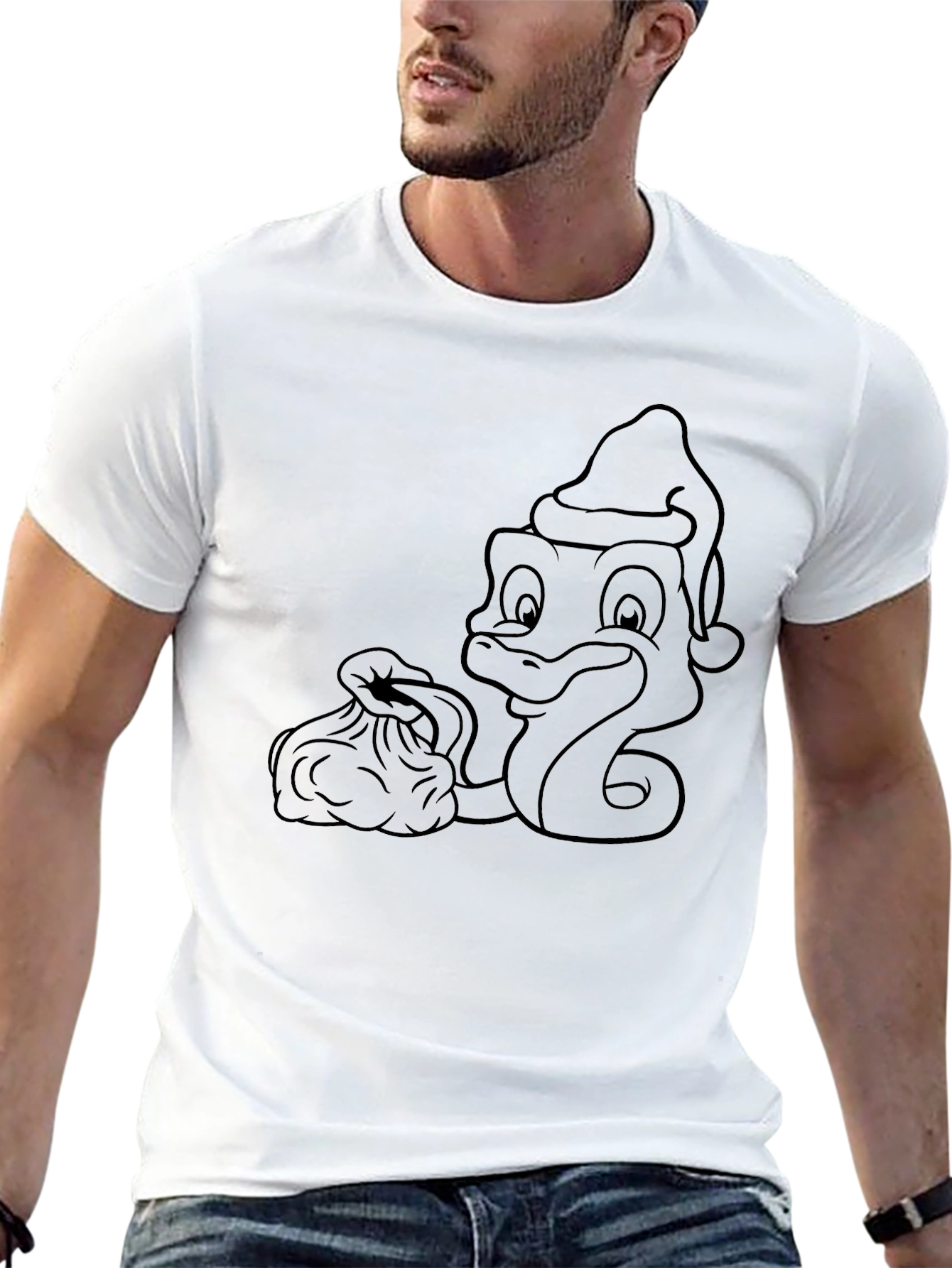 Black Santa Duck Graphic Tee - Holiday Style view 13