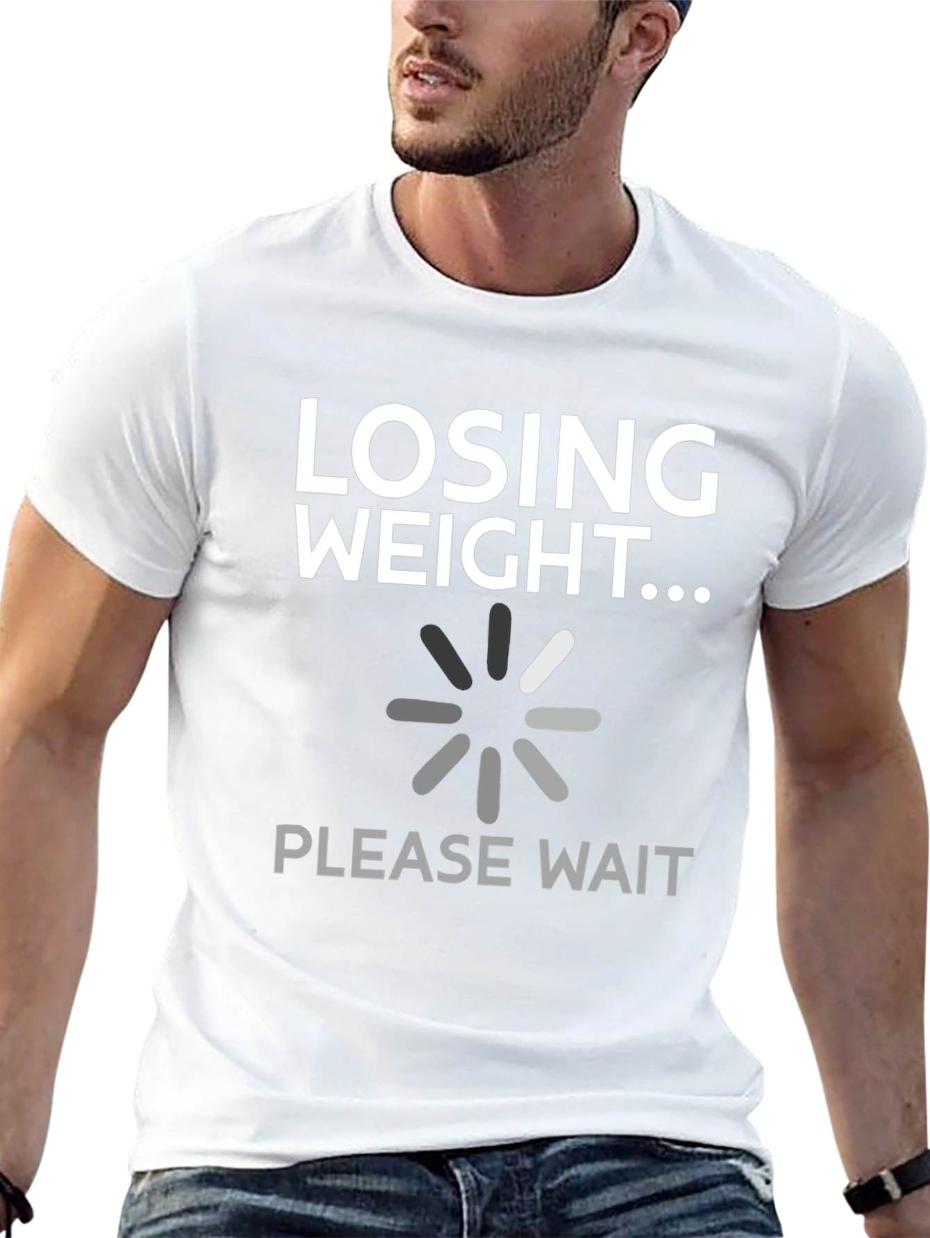 Black Losing Weight Funny Graphic Tee Shirt view 13