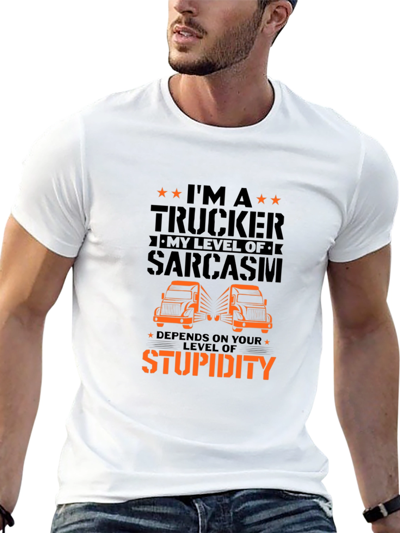 Black Trucker Sarcasm T-Shirt view 13