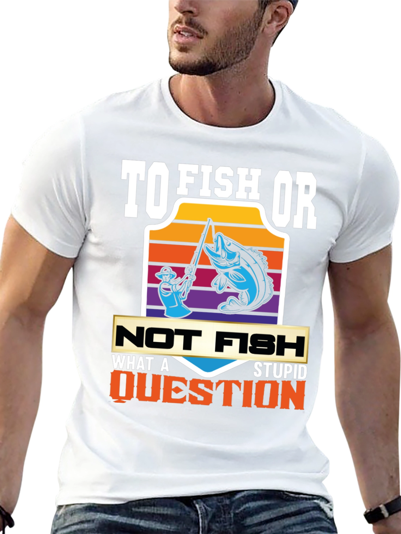 Black Fishing Humor T-Shirt: To Fish Or Not Fish view 13