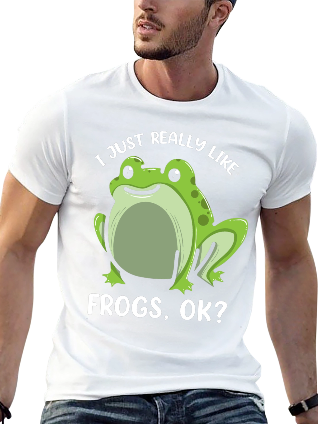 Black Frog Lover T-Shirt - I Just Really Like Frogs, Ok? view 13