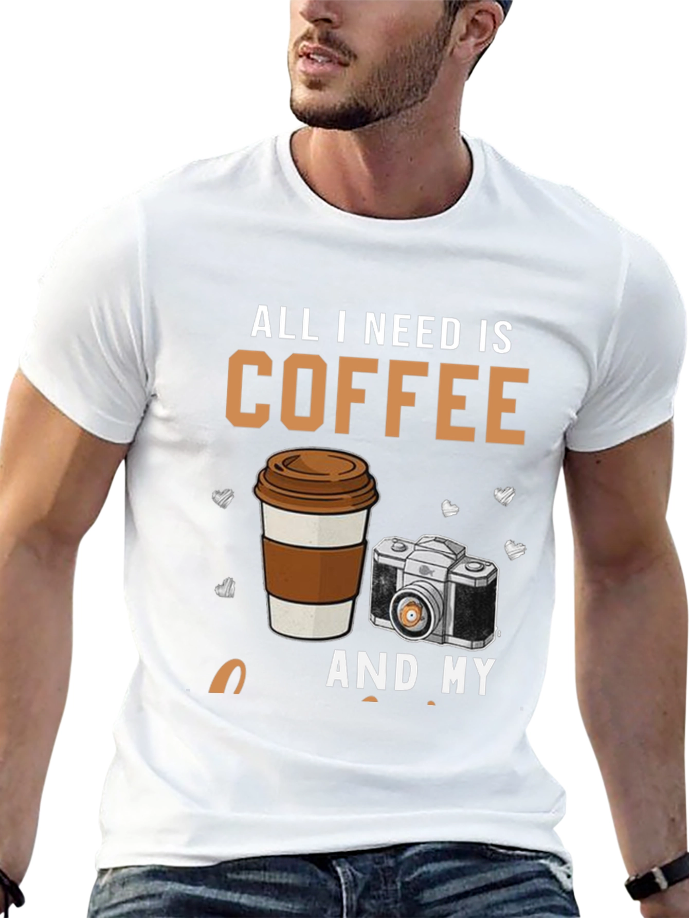 Black Coffee & Camera Graphic T-Shirt view 13