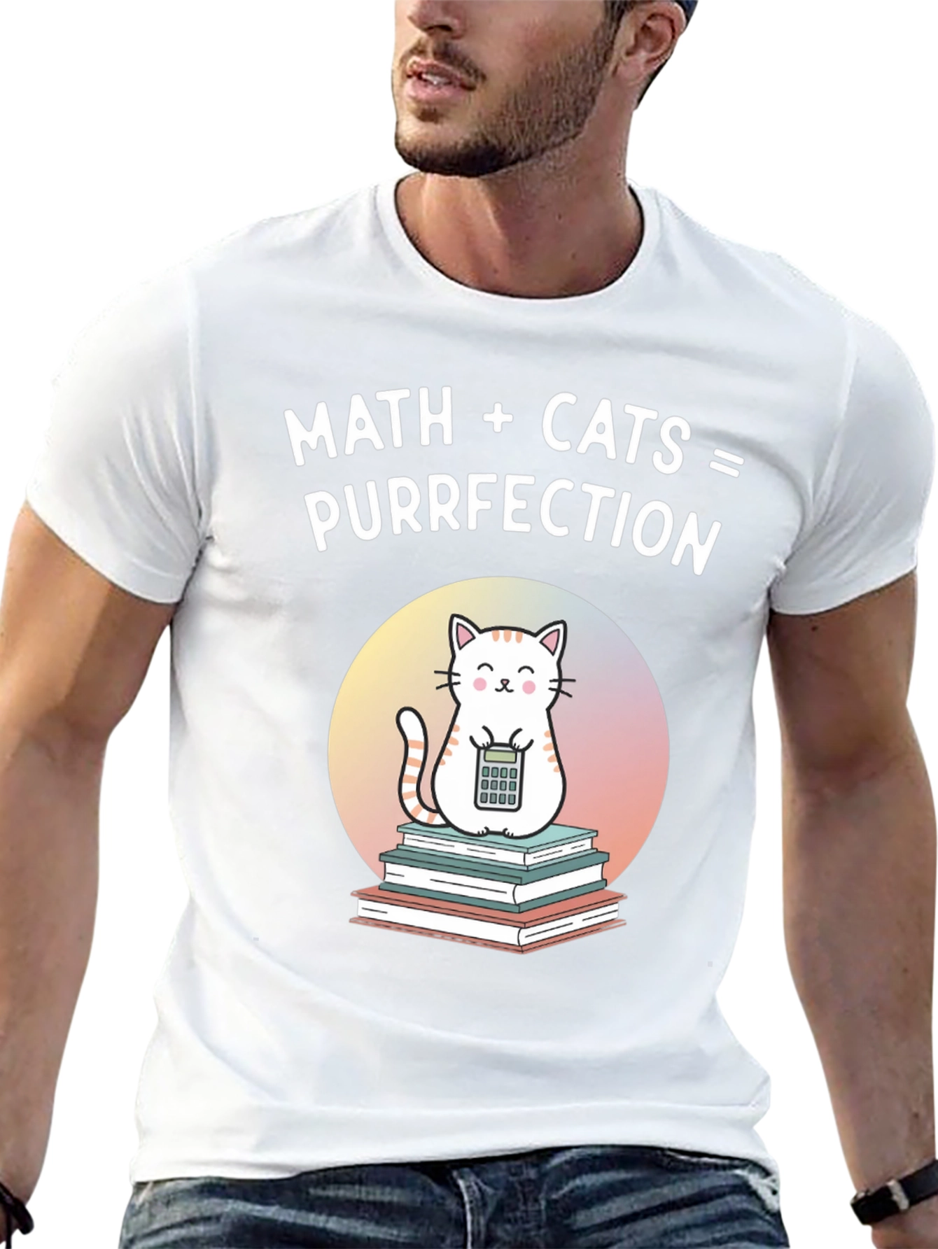 Black Math + Cats = Purrfection Graphic T-Shirt view 13
