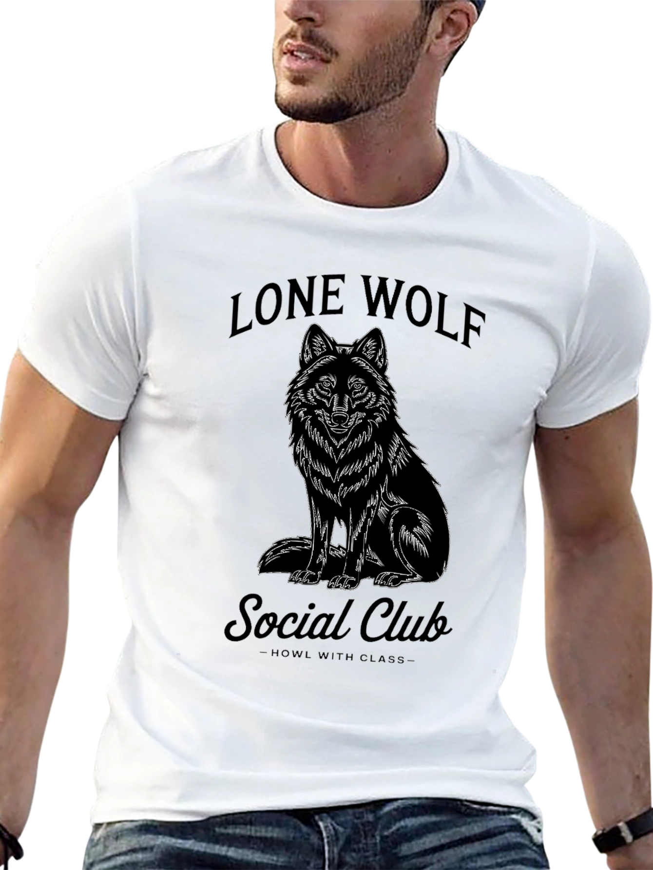Black Lone Wolf Social Club Black T-Shirt view 13