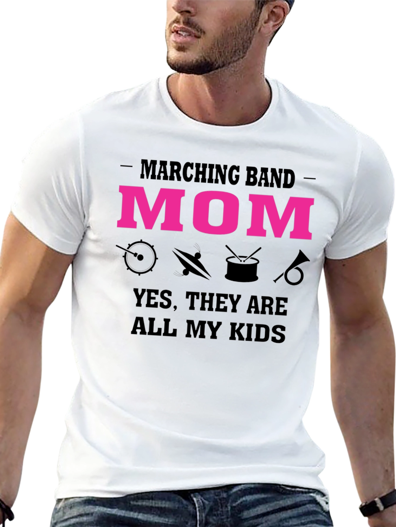 Black Marching Band Mom Graphic T-Shirt view 13