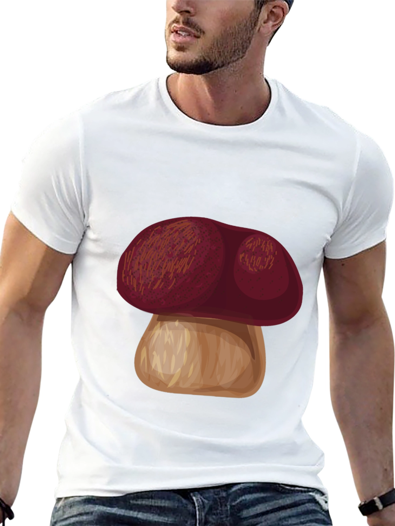 Black Mushroom Graphic Tee - Casual Black T-Shirt view 13