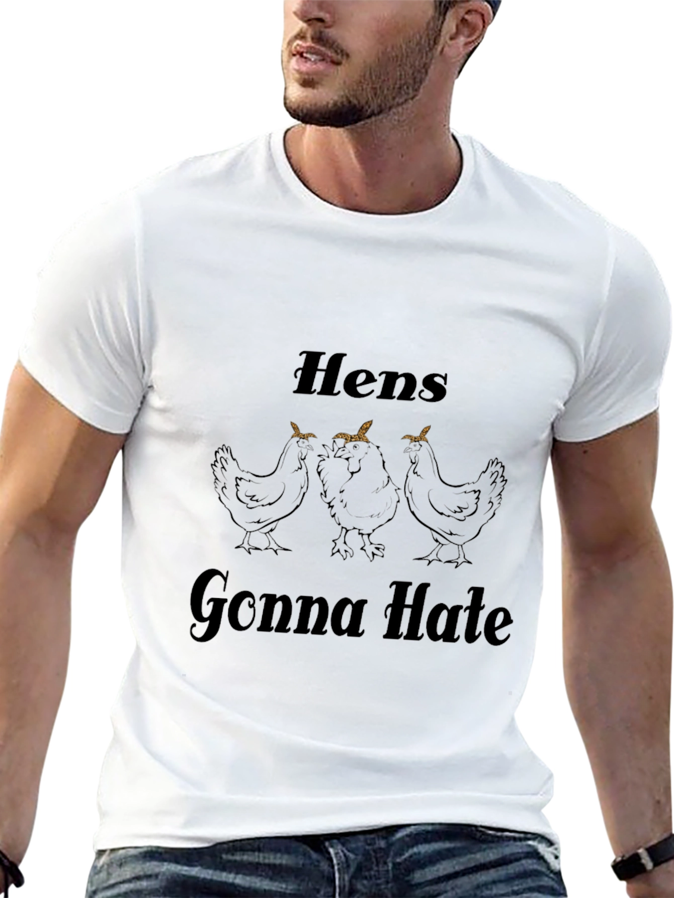 Black Hens Gonna Hate Graphic Tee - Black Cotton Blend view 13