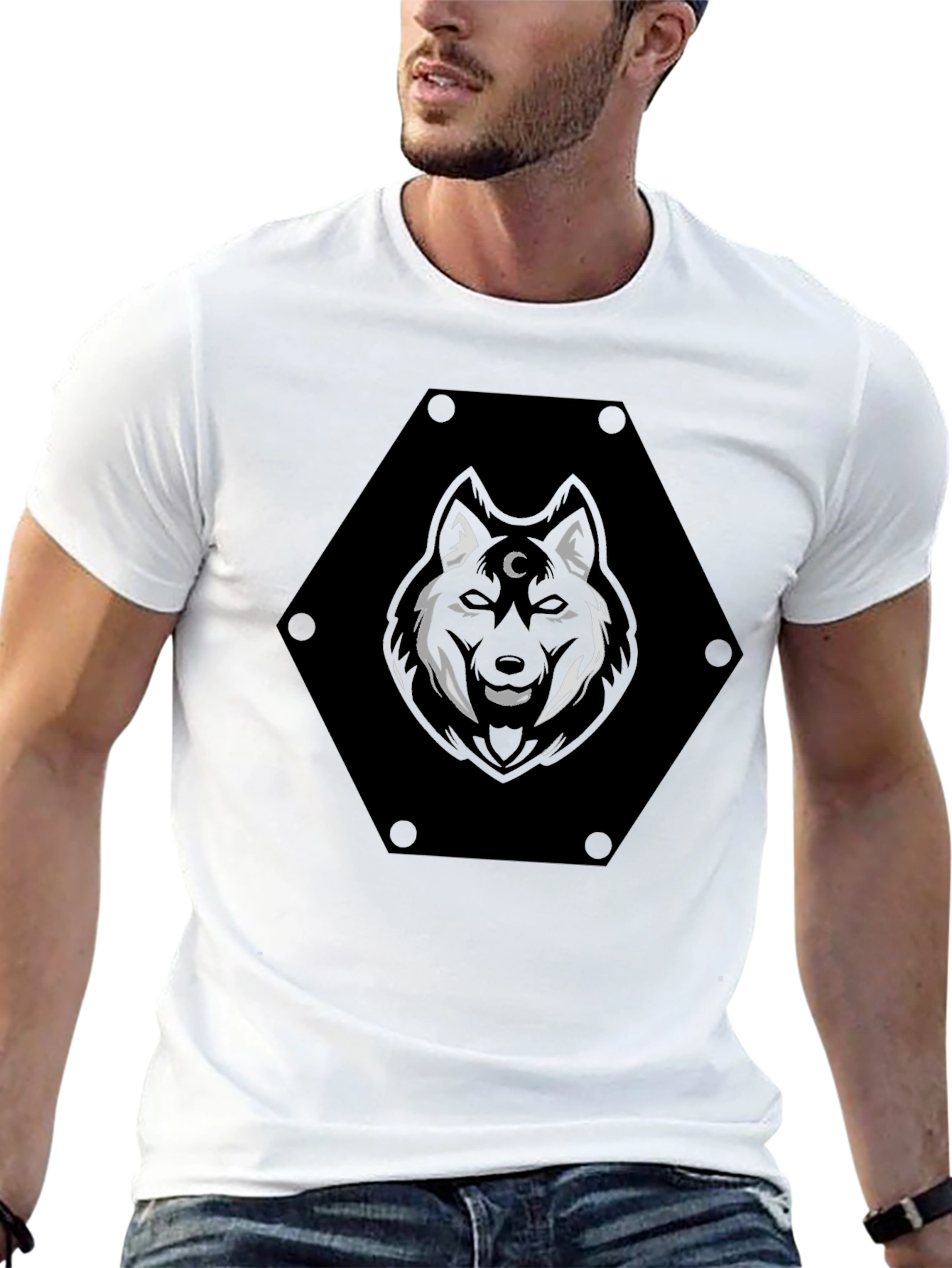 Black Mystic Wolf Graphic Tee - Black view 13